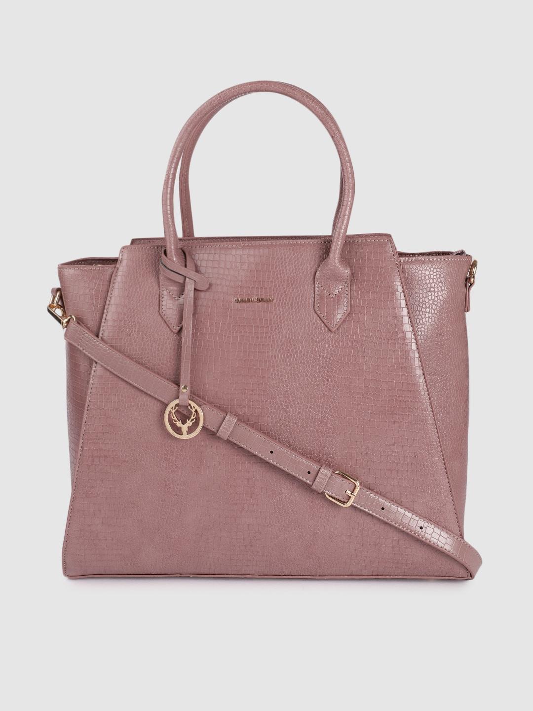 Allen Solly Pink Textured Handheld Bag