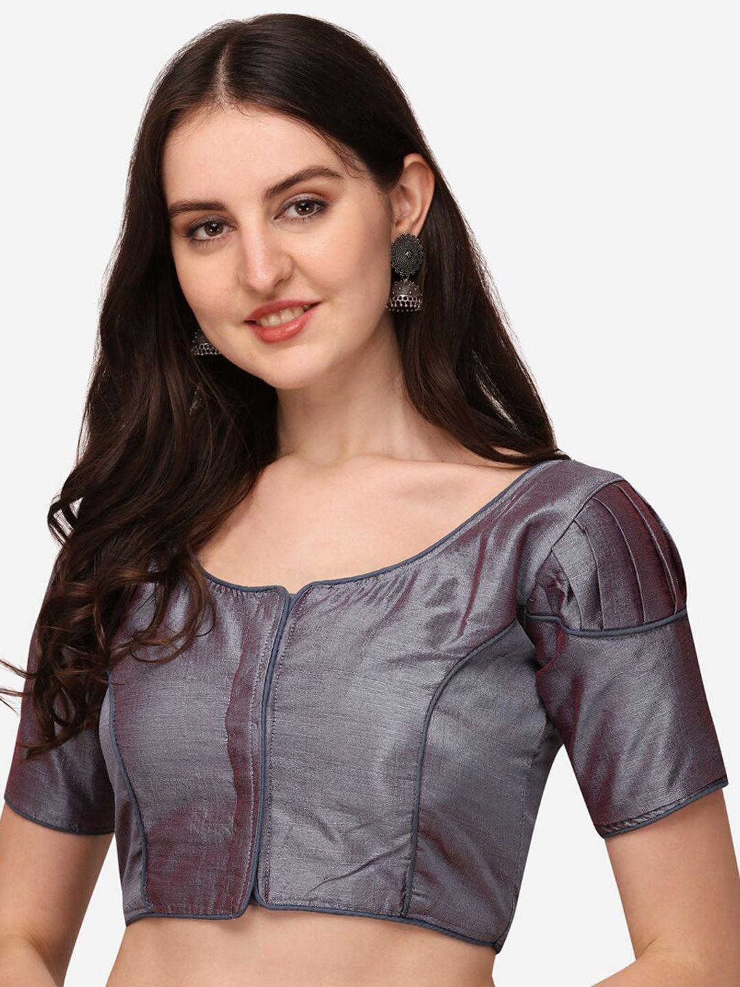 pujia-mills-women-grey-solid-readymade-saree-blouse