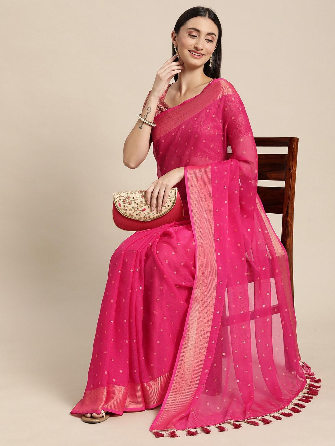 mitera-pink-&-gold-toned-floral-zari-pure-chiffon-saree