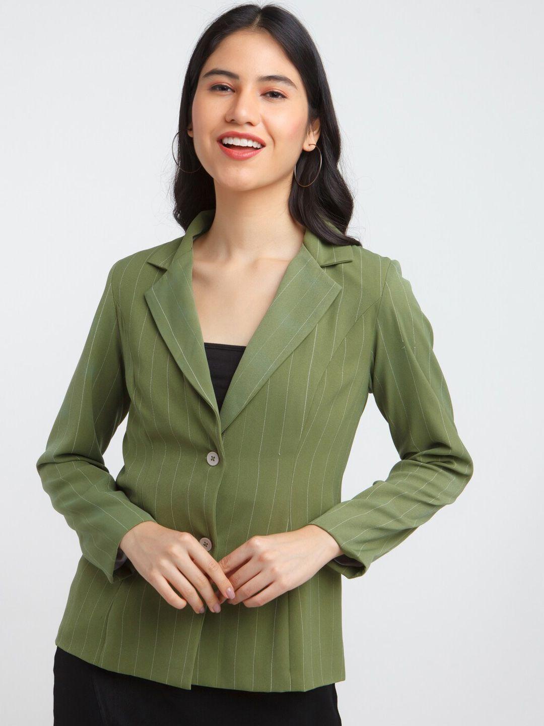 Zink London Women Green Crop Tailored Jacket