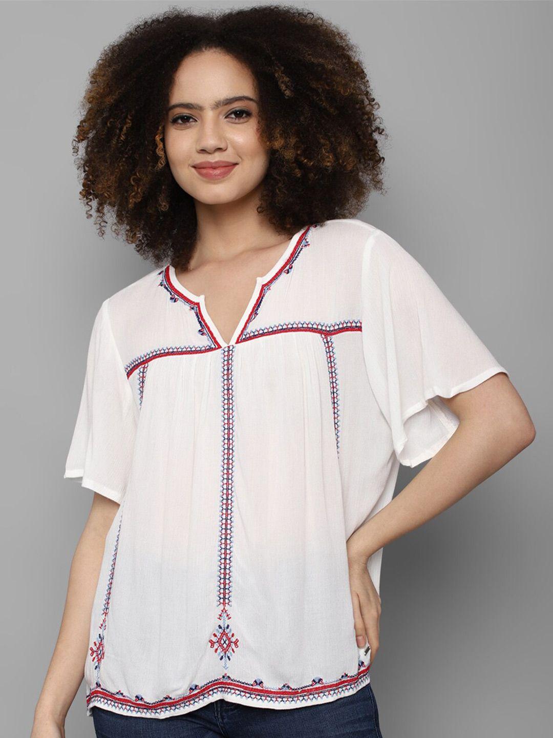 allen-solly-woman-white-flared-sleeves-top