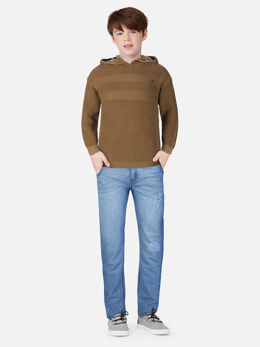 Gini and Jony Boys Brown Full Sleeves Pullover
