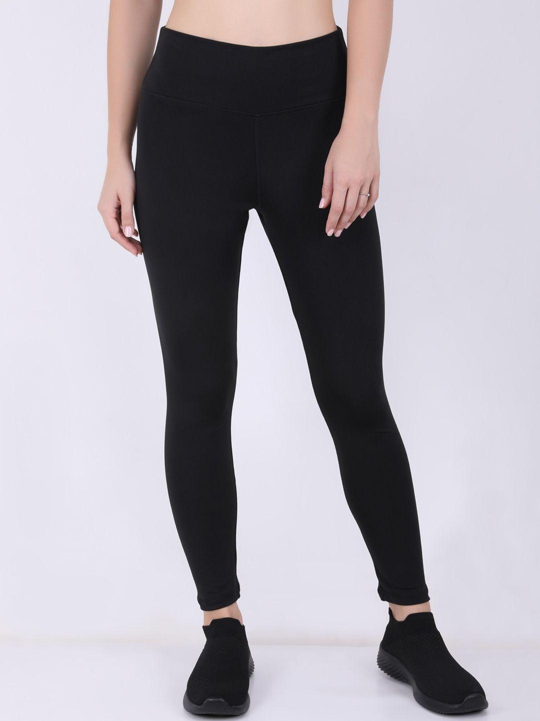 everdion-women-black-solid-skinny-fit-tights