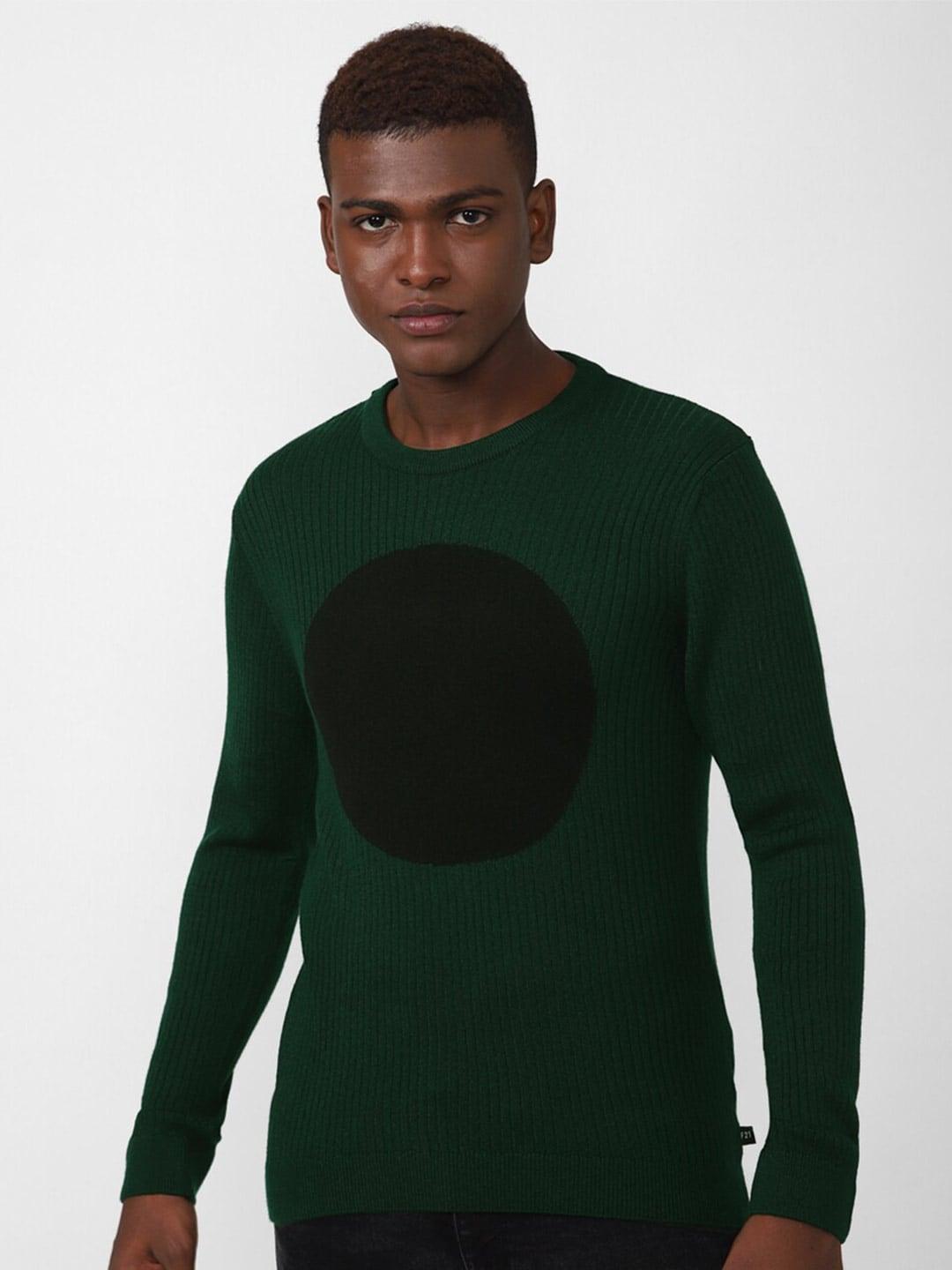 forever-21-men-green-&-black-pullover-sweater