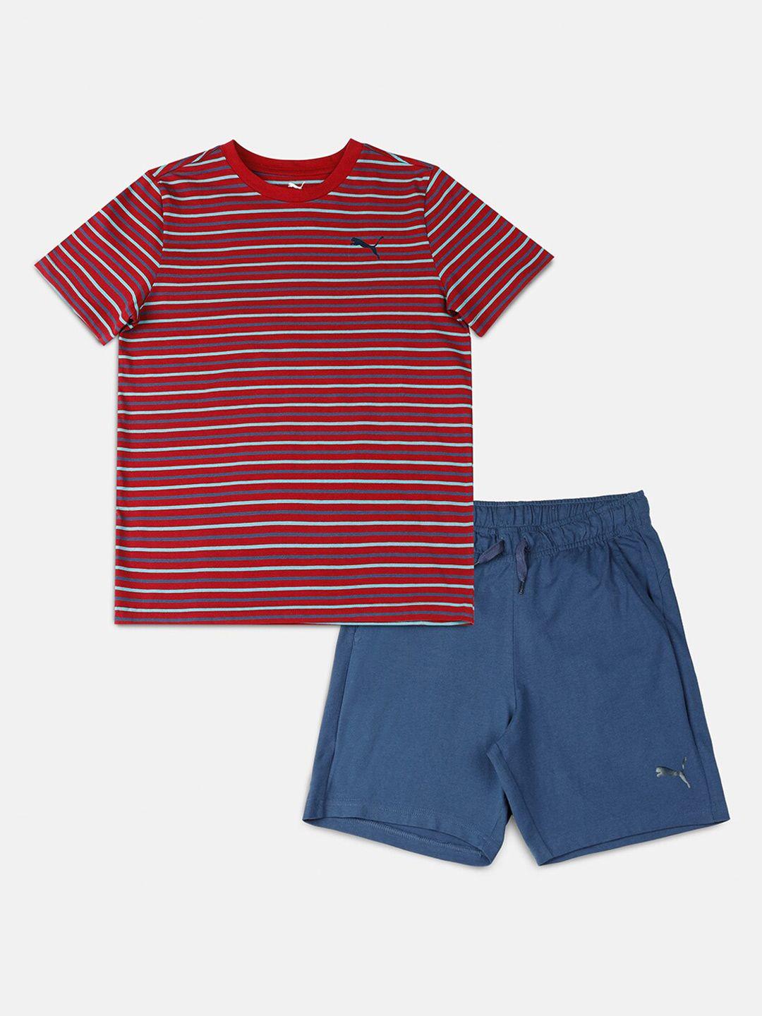 puma-boys-red-t-shirt+jogger-clothing-set
