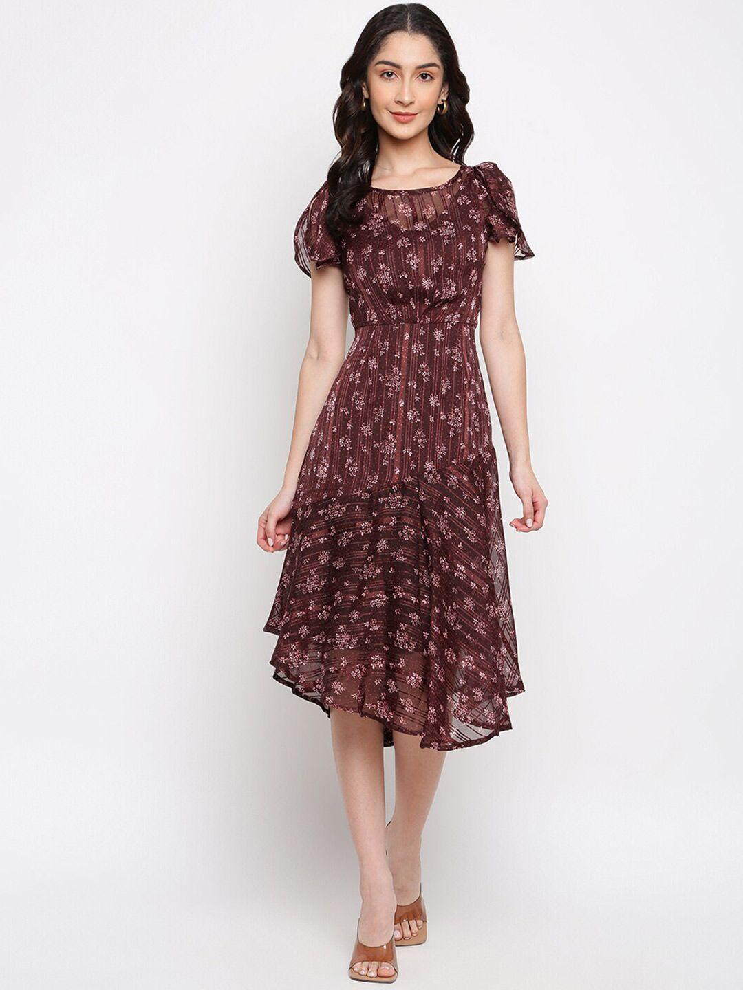 latin-quarters-women-maroon-floral-layered-dress