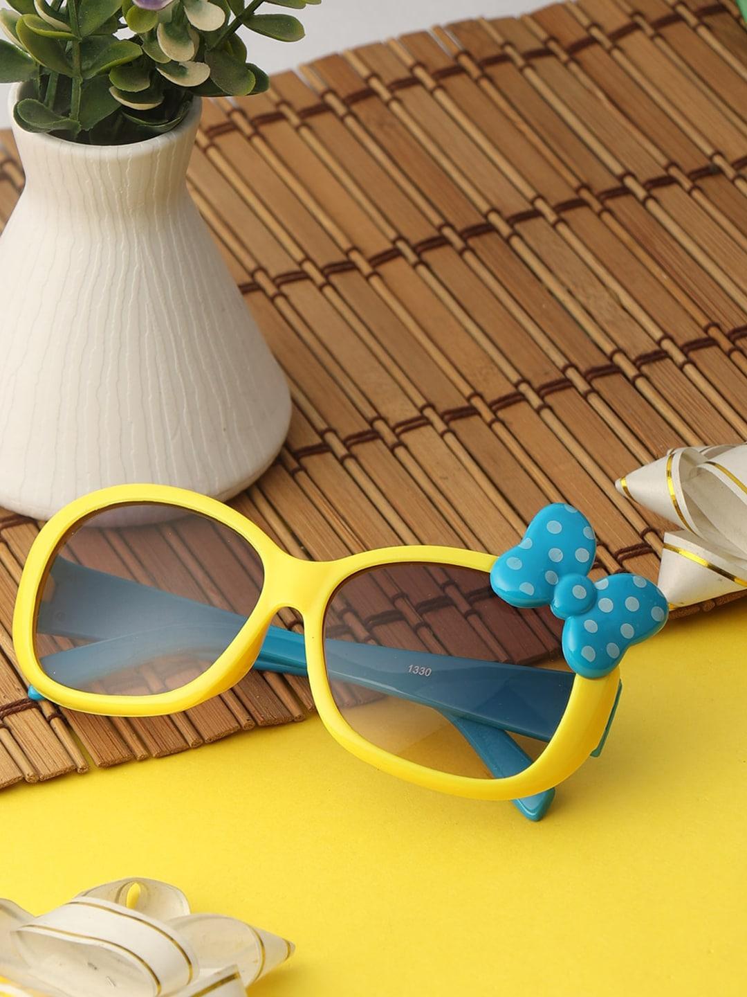 PASSION PETALS Girls Brown Lens & Yellow Oval Sunglasses with Polarised and UV Protected Lens