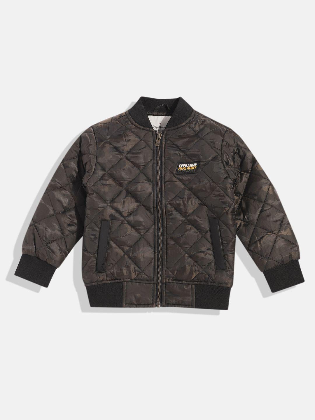Pepe Jeans Boys Camouflage Printed Quilted Jacket