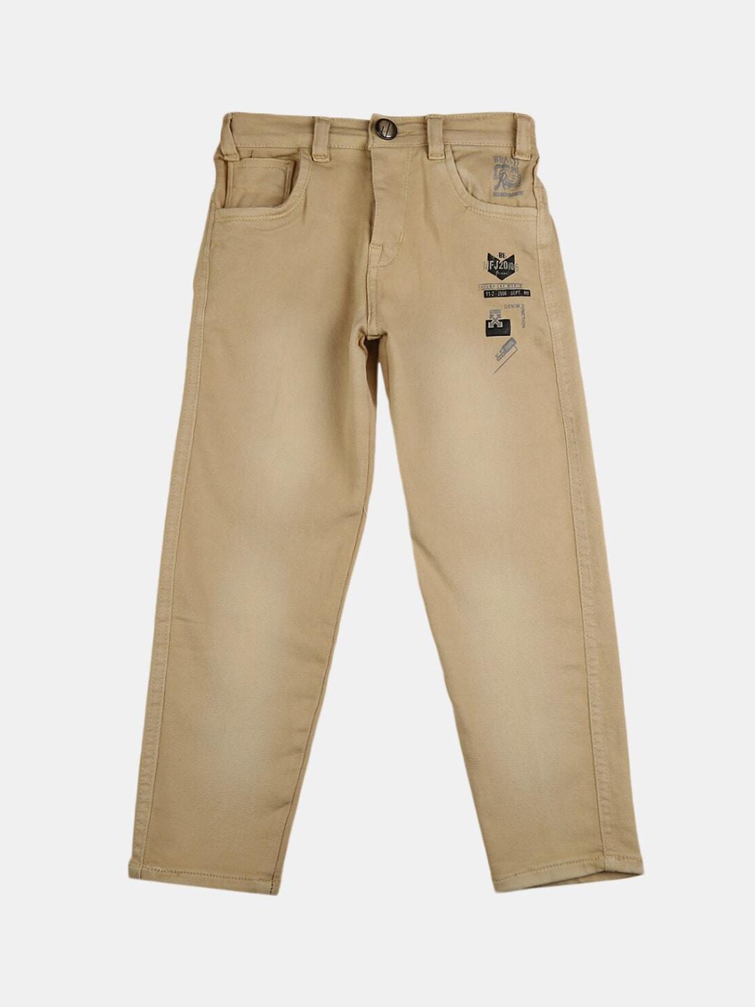 V-Mart Boys Beige Classic Regular Fit Cotton Trousers