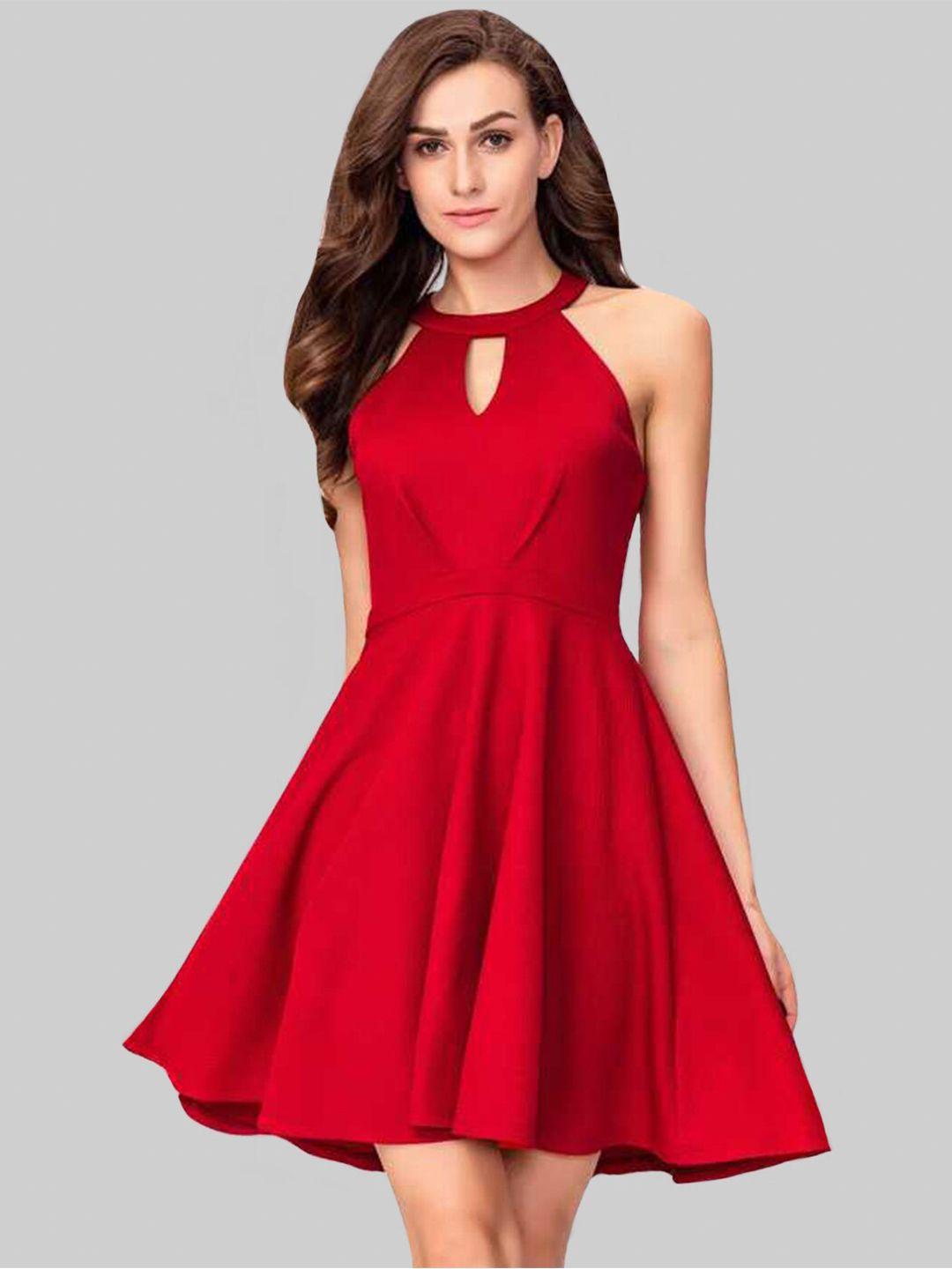 addyvero-red-keyhole-neck-dress