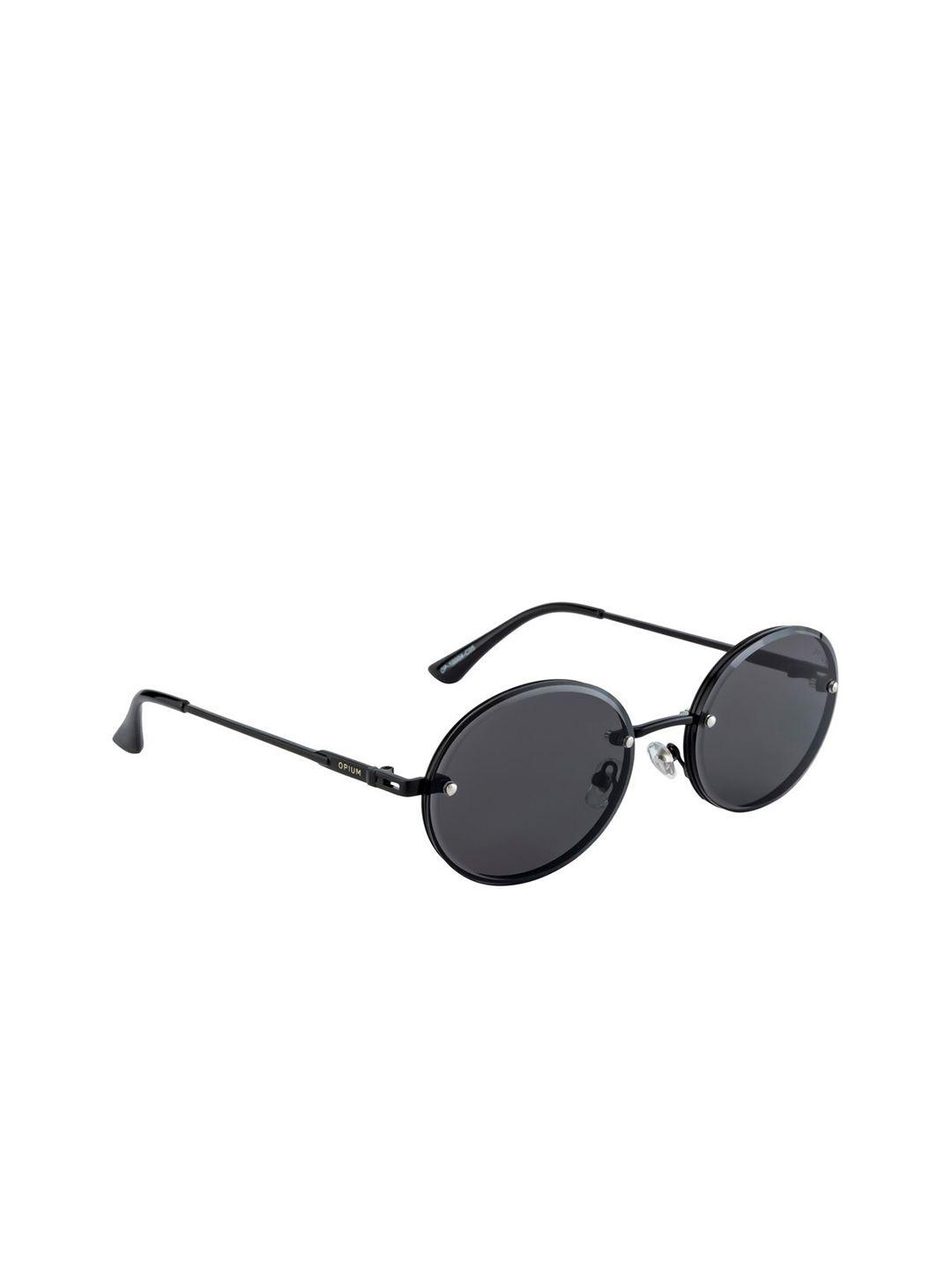 OPIUM Women Black Lens & Black Round Sunglasses With UV Protected Lens-OP-10004-C05-Black