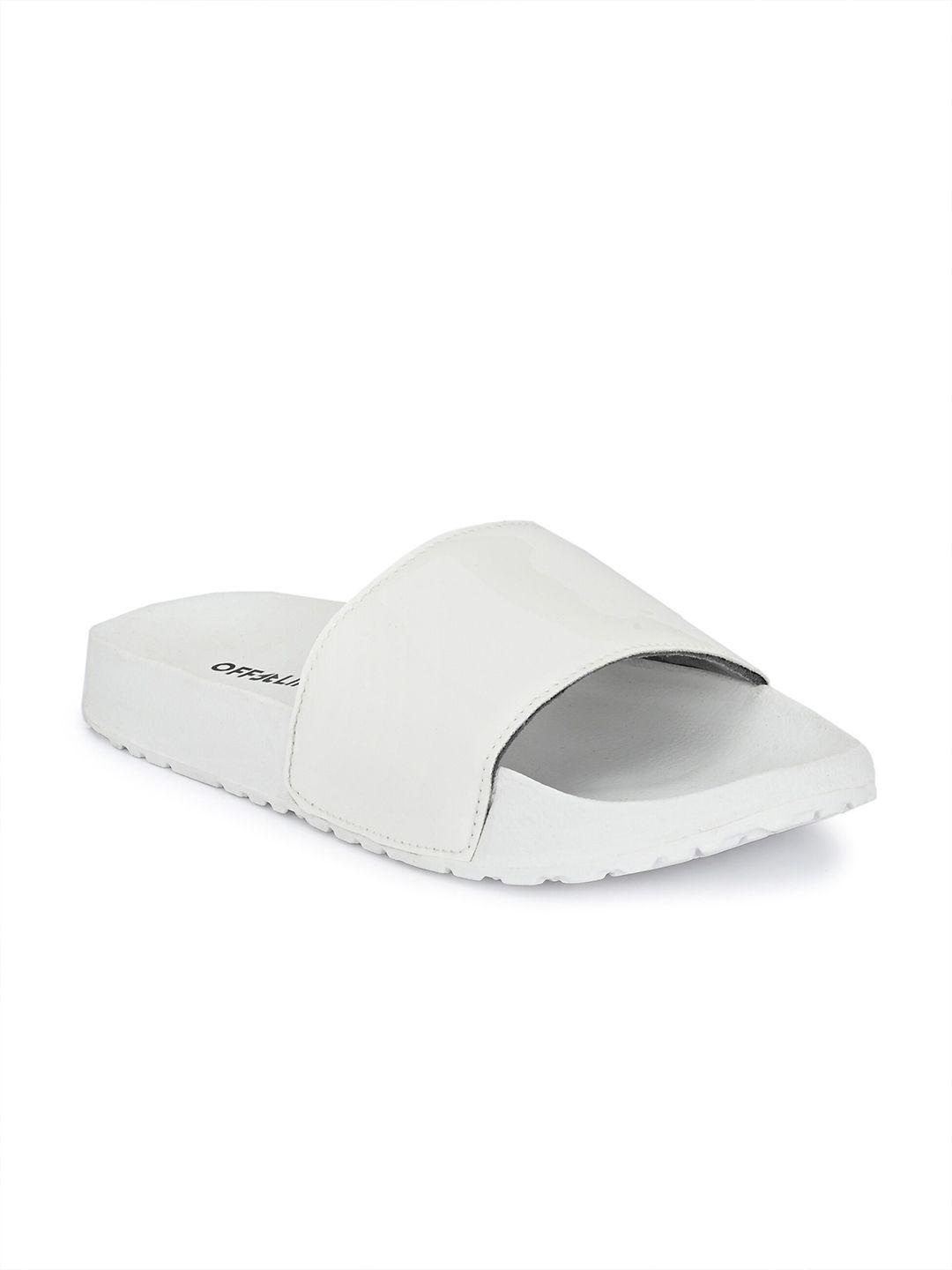 off-limits-women-white-solid-sliders