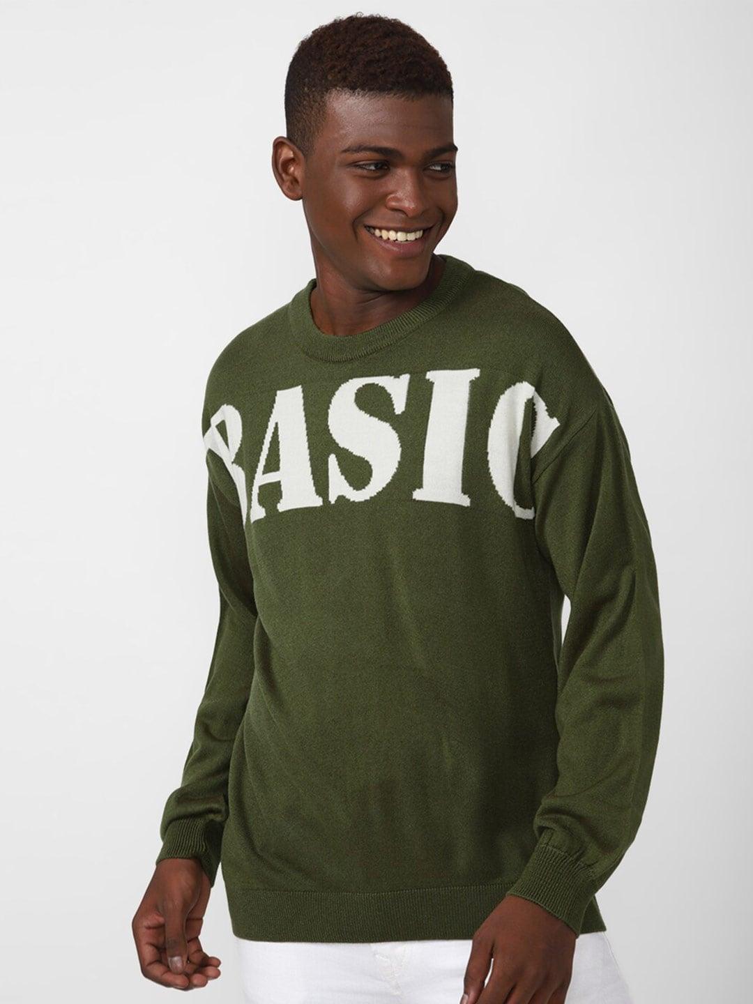 forever-21-men-olive-green-&-white-typography-printed-pullover