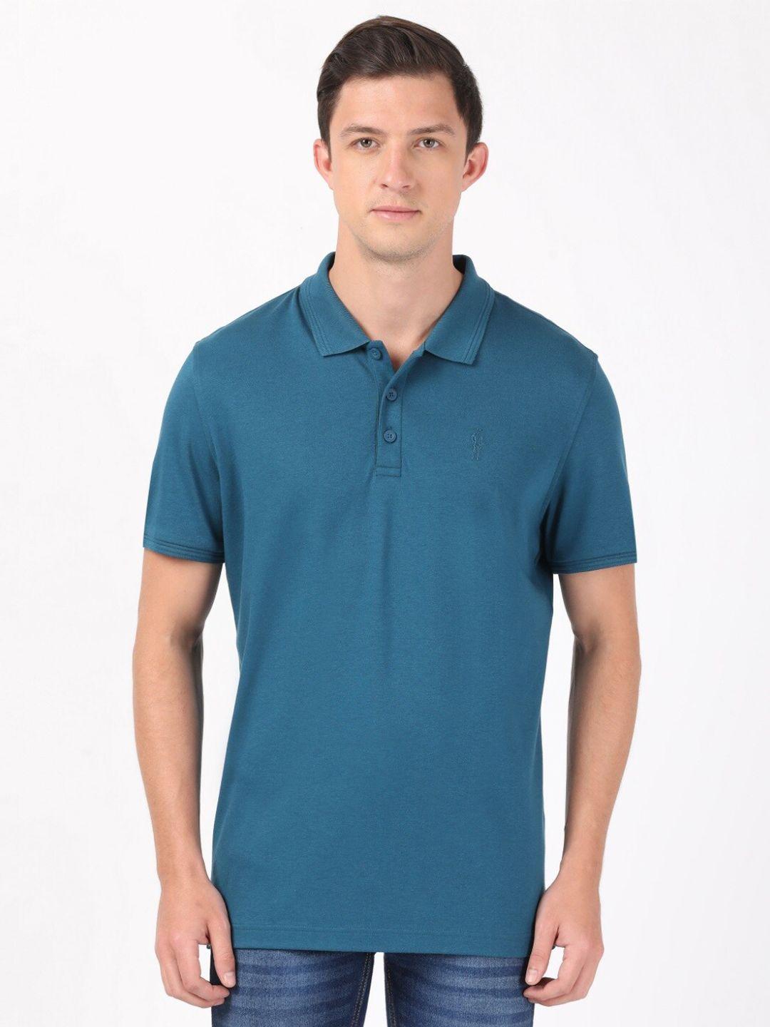 Jockey Men Blue Polo Collar T-shirt