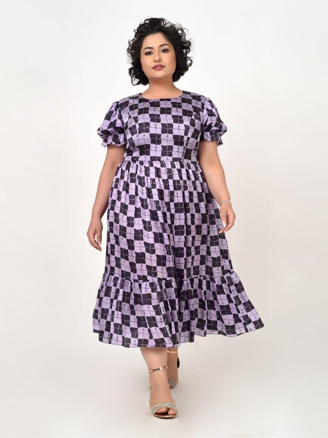 hencemade-women-plus-size-purple-satin-midi-dress