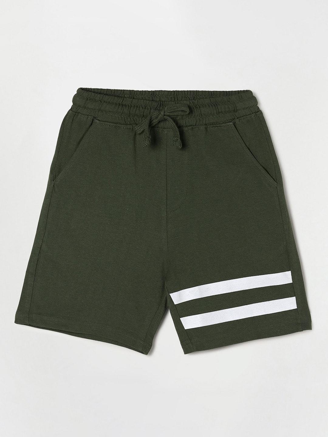 Fame Forever by Lifestyle Boys Olive Green Solid Shorts