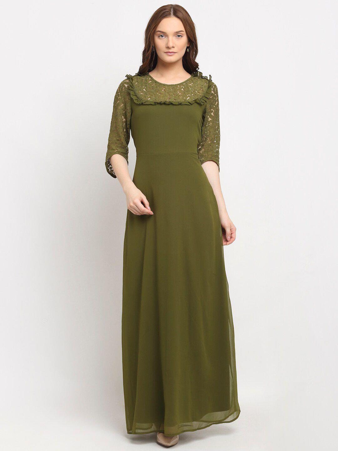 la-zoire-olive-green-georgette-maxi-dress