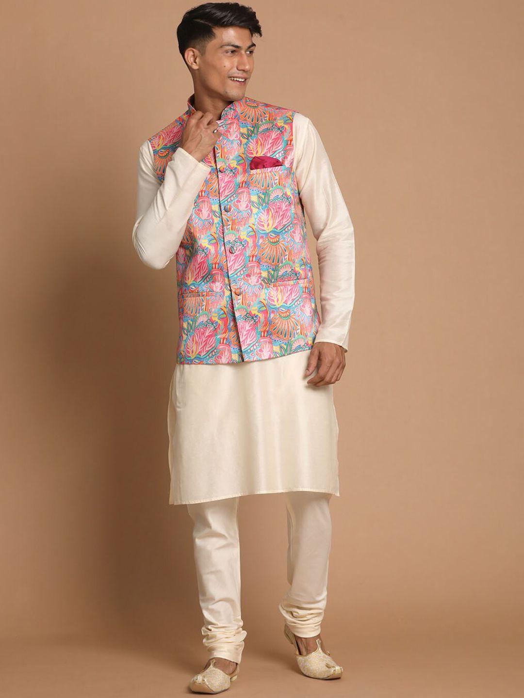 vastramay-men-cream-coloured-kurta-with-pyjamas-comes-with-a-nehru-jacket