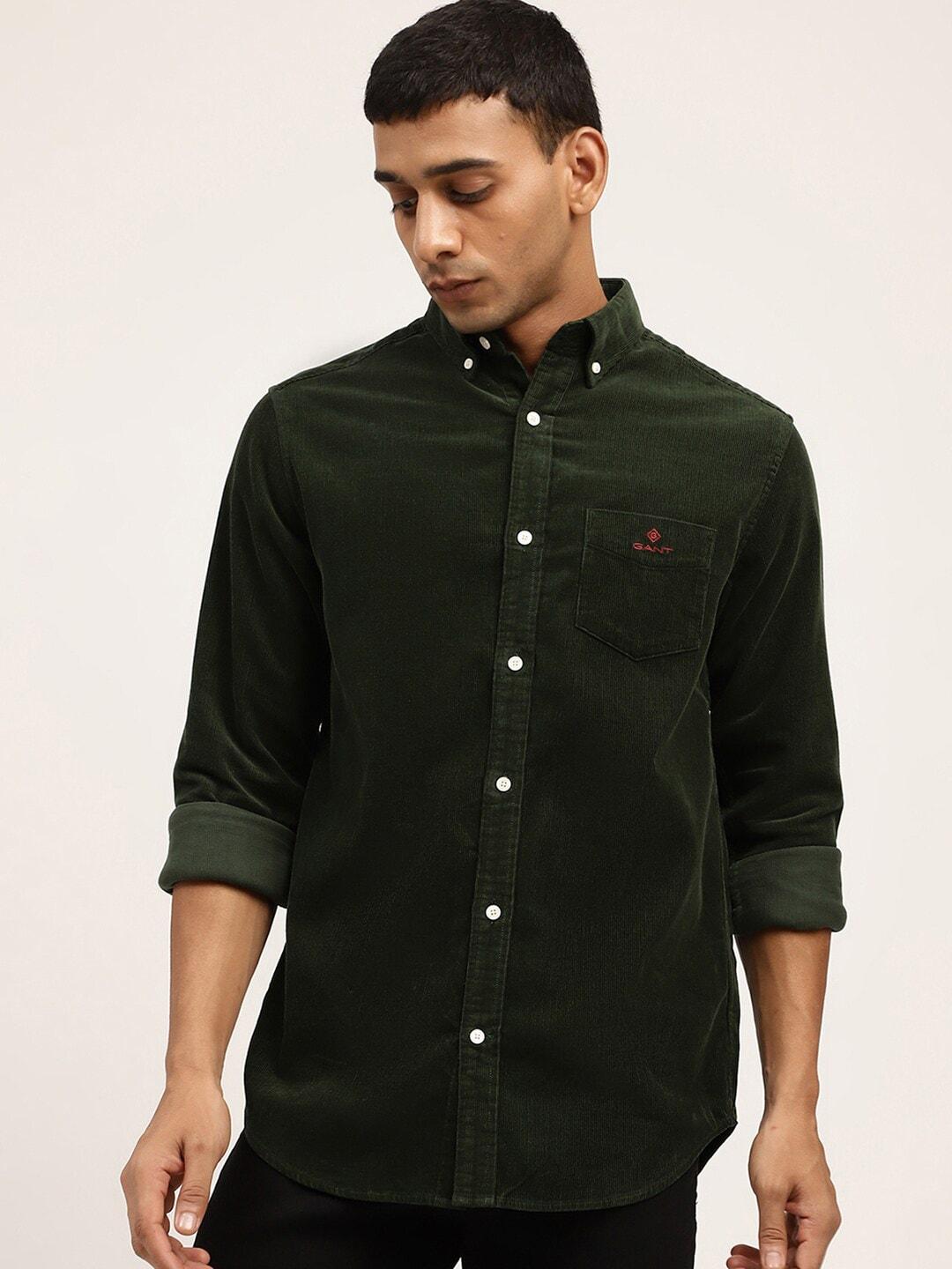 gant-men-green-solid-classic-regular-fit-casual-shirt