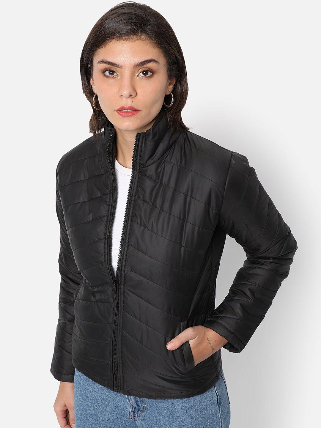 campus-sutra-women-black-windcheater-outdoor-puffer-jacket