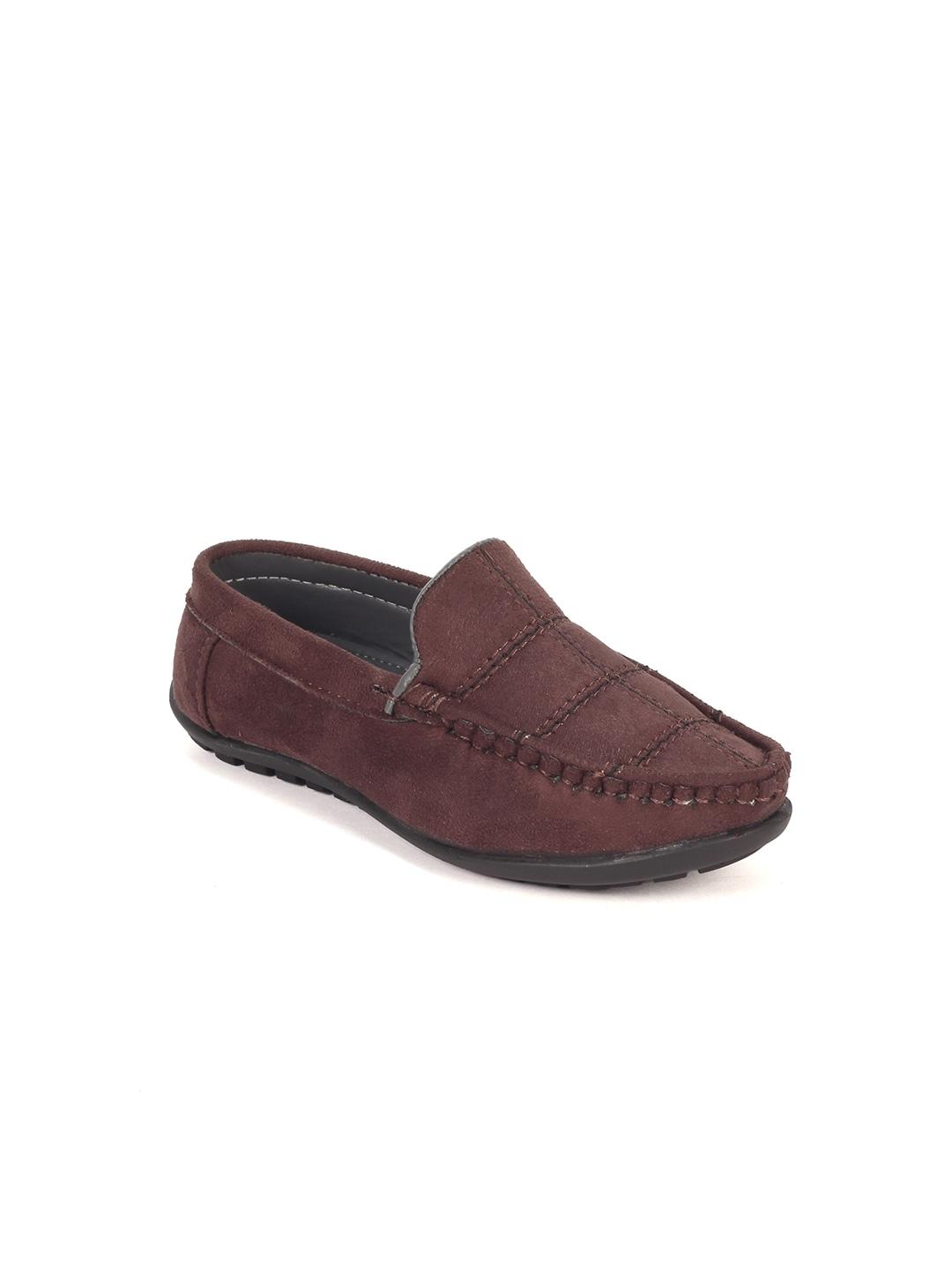 Lil Lollipop Boys Brown Textured Loafers