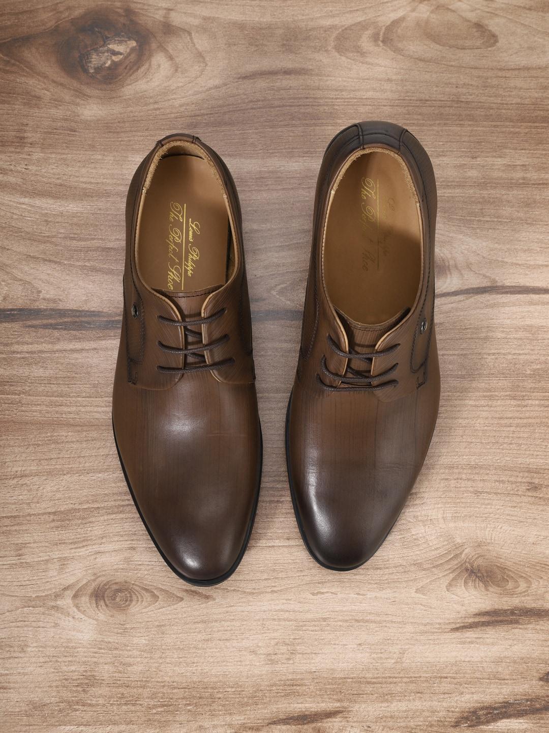 Louis Philippe Men Brown Solid Leather Derbys
