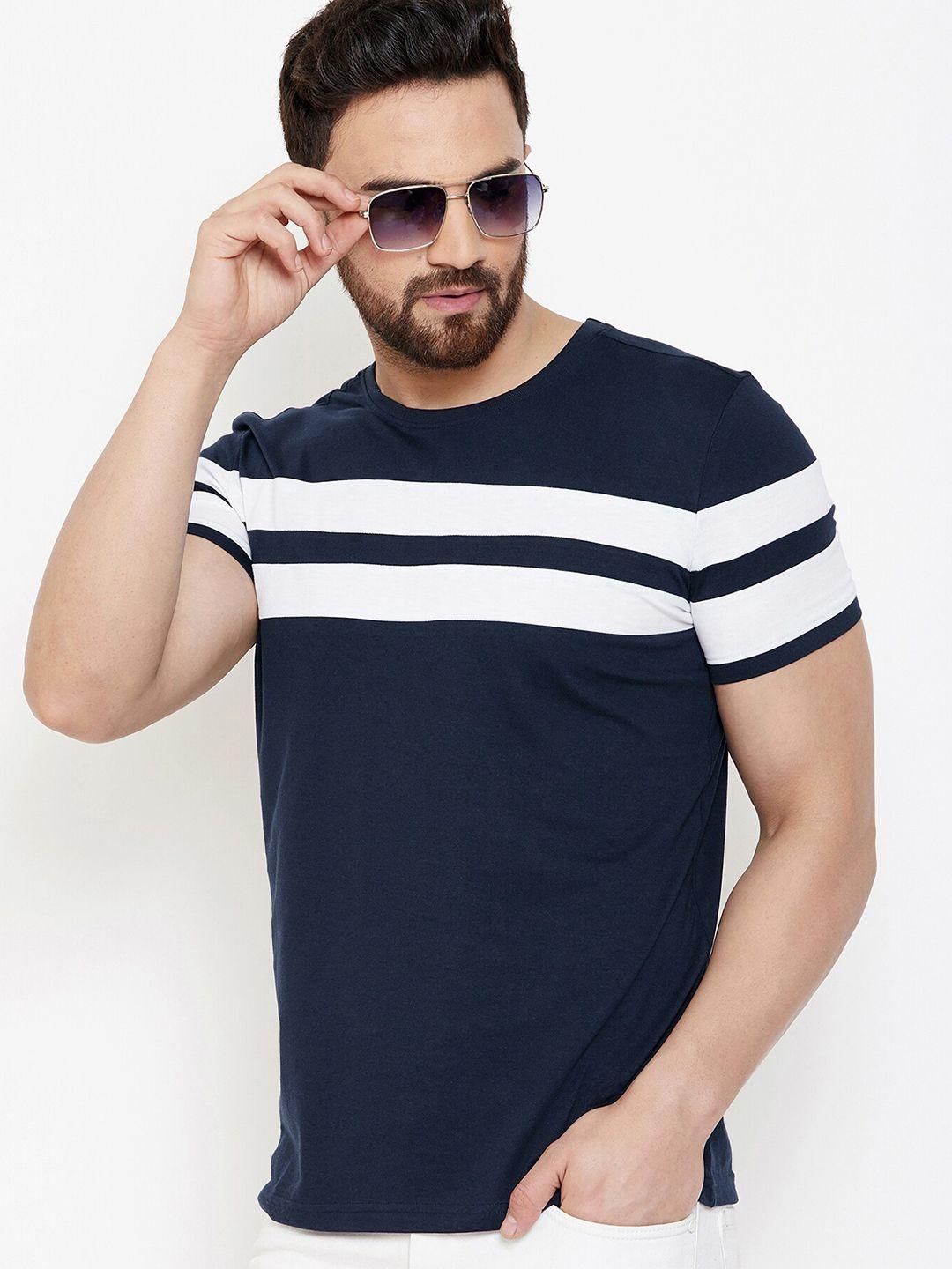 ausk-men-blue-printed-striped-round-neck-t-shirt