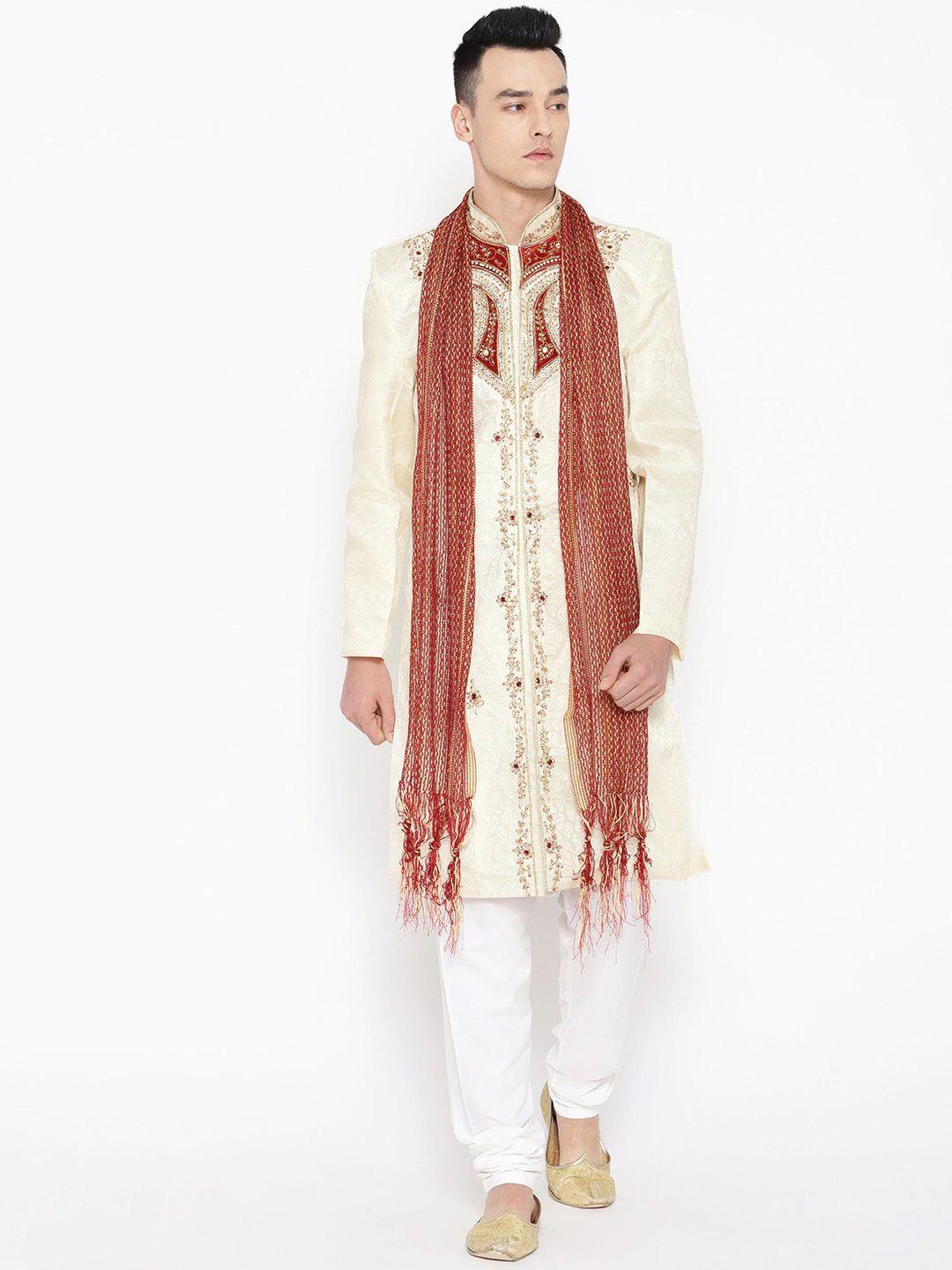 sg-leman-men-off-white-woven-design-sherwani