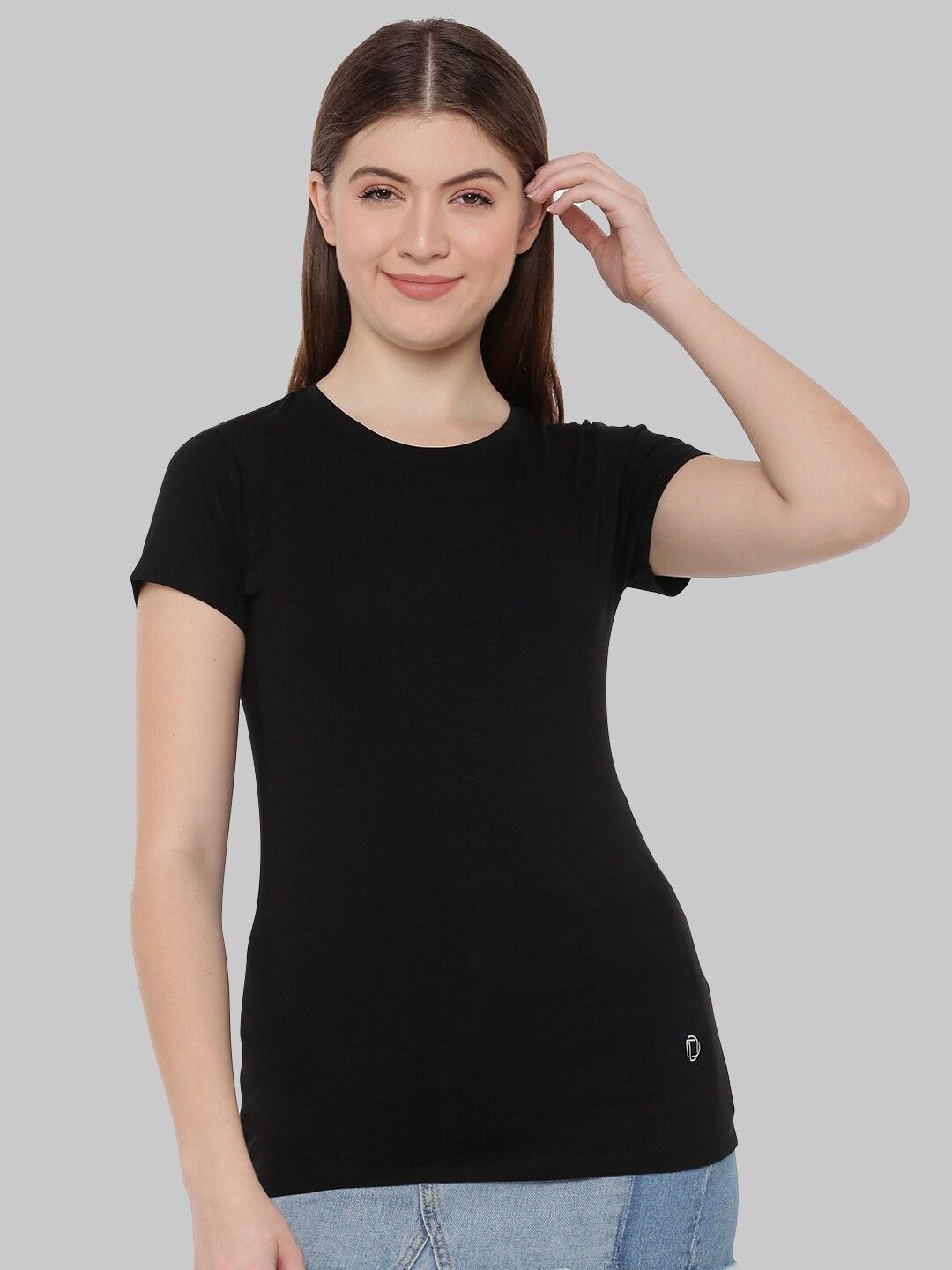 dollar-missy-women-black-anti-odour-slim-fit-t-shirt
