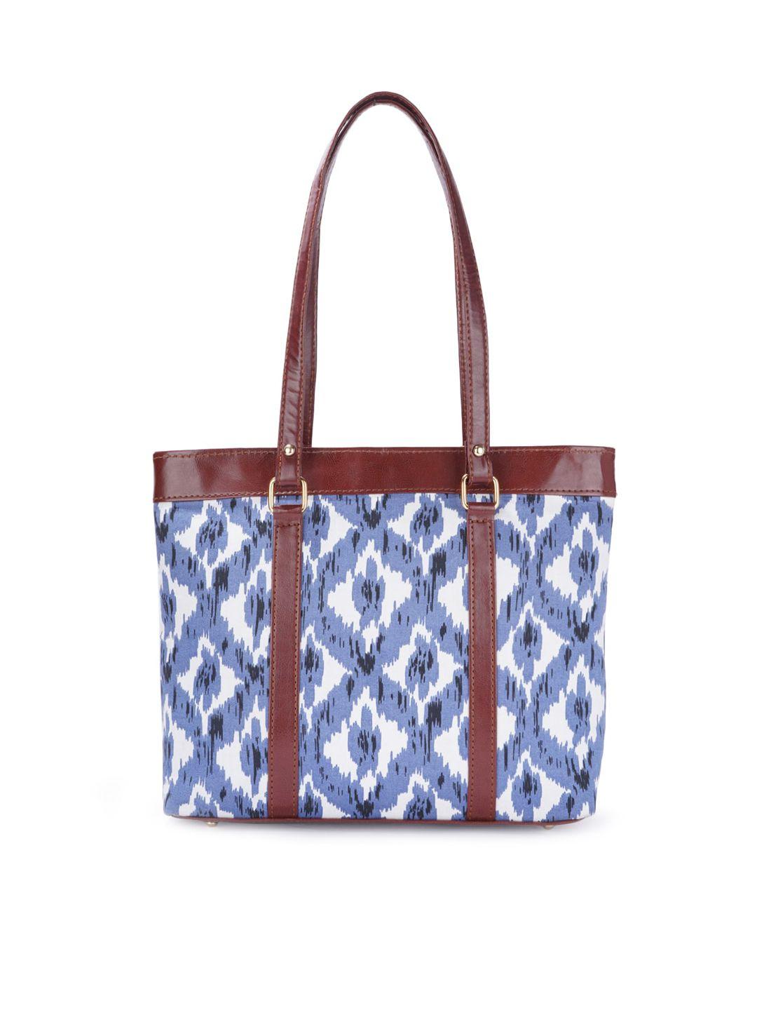 Style Shoes Blue Checked Oversized Structured Shoulder Bag