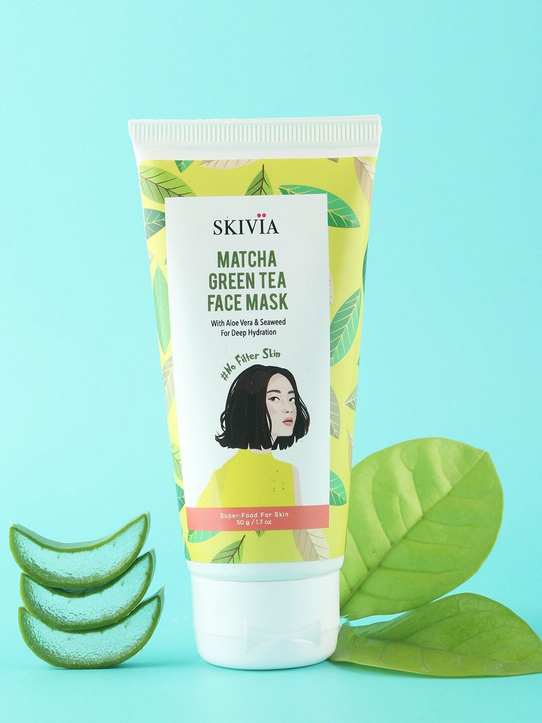 SKIVIA Matcha Green Tea Face Mask With Aloe Vera & Seaweed - 50 g