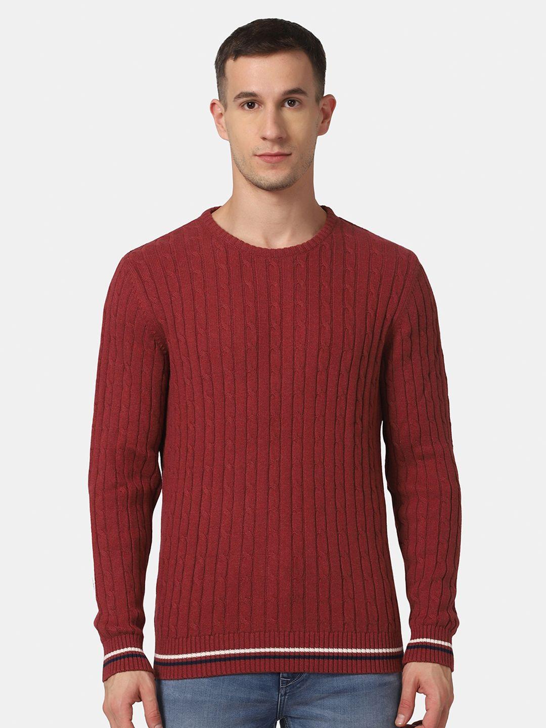 blackberrys-men-maroon-self-design-pullover