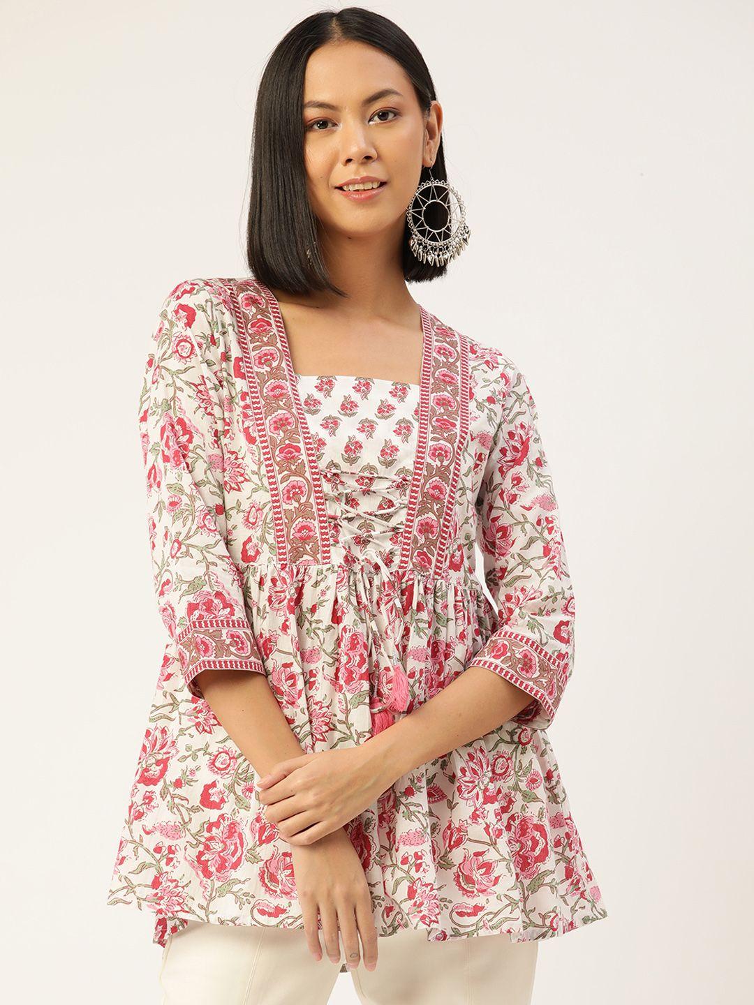 jaipur-morni-white-&-pink-floral-print-top