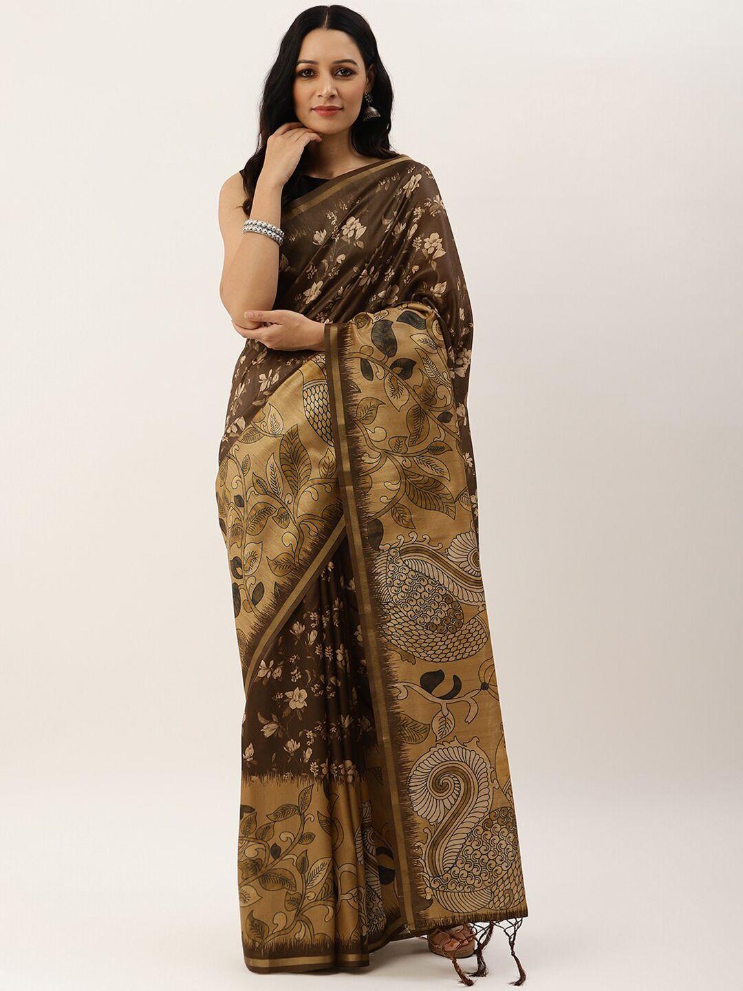 vishnu-weaves-brown-&-gold-toned-floral-zari-jute-silk-tussar-saree