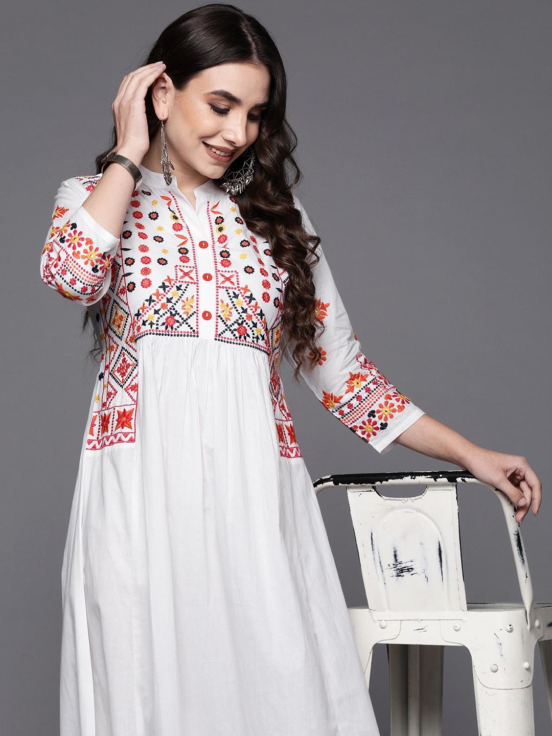 indo-era-white-&-red-floral-embroidered-ethnic-a-line-midi-dress