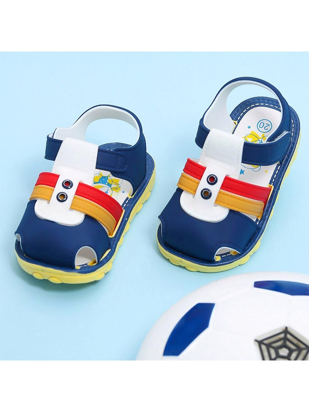 Yellow Bee Boys Navy Blue & White PU Comfort Sandals