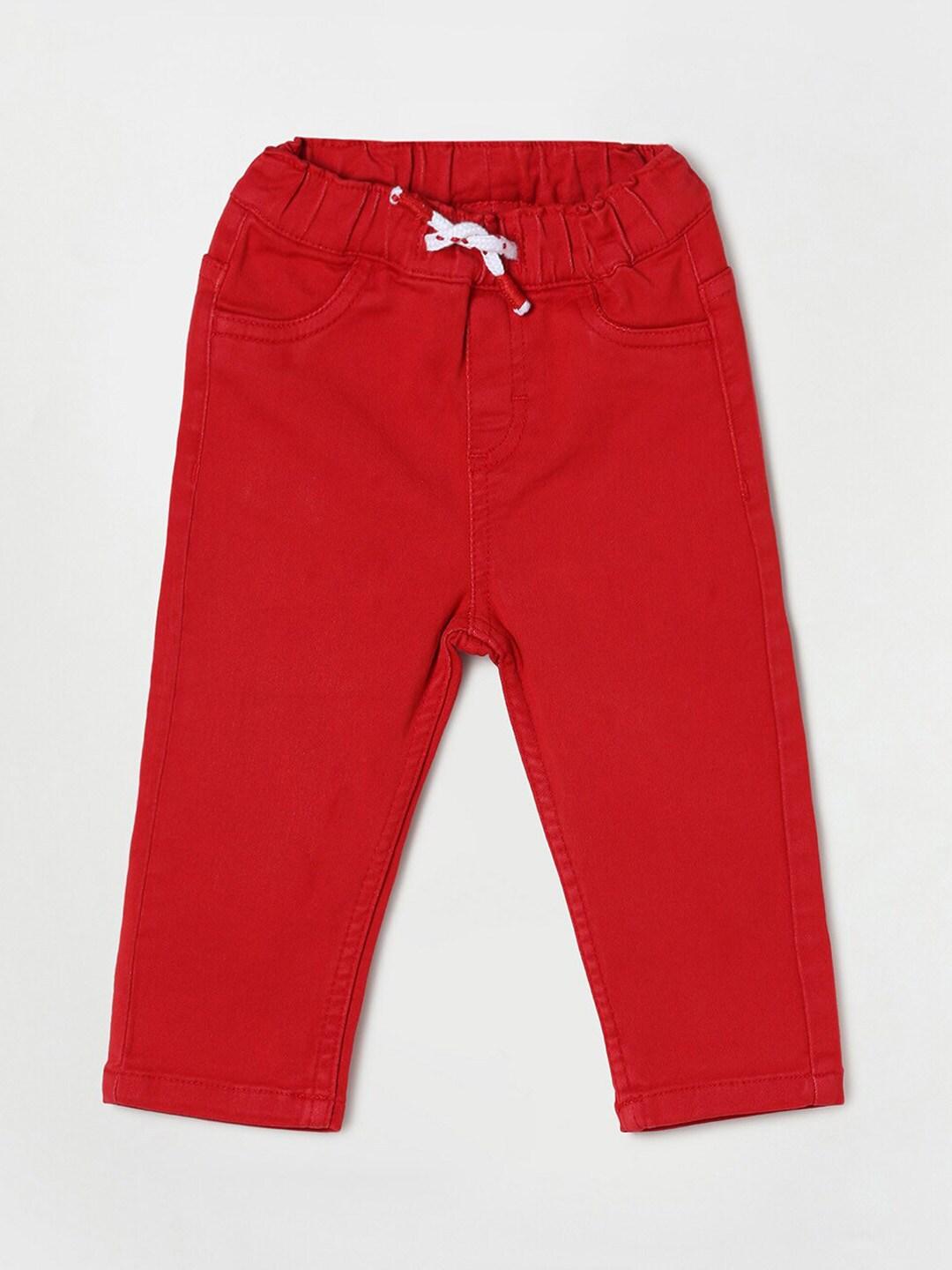 Juniors by Lifestyle Boys Red Solid Cotton Track Pants