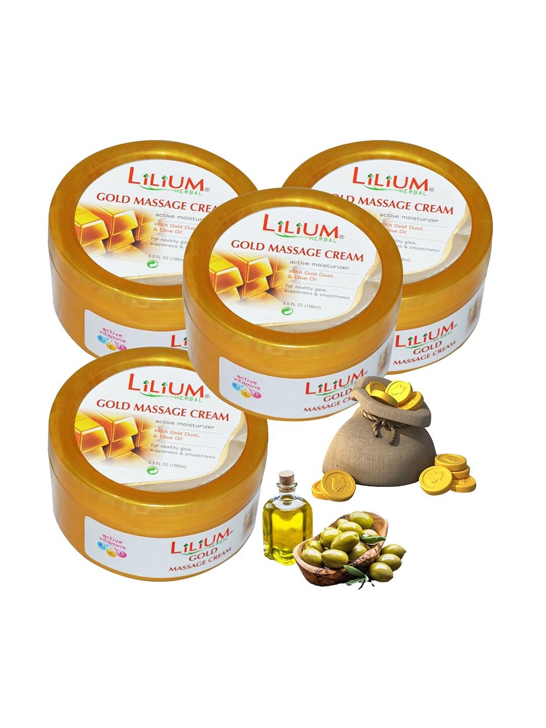 Lilium Set Of 4 24 Gold Carat Radiant Massage Cream-100 Ml Each