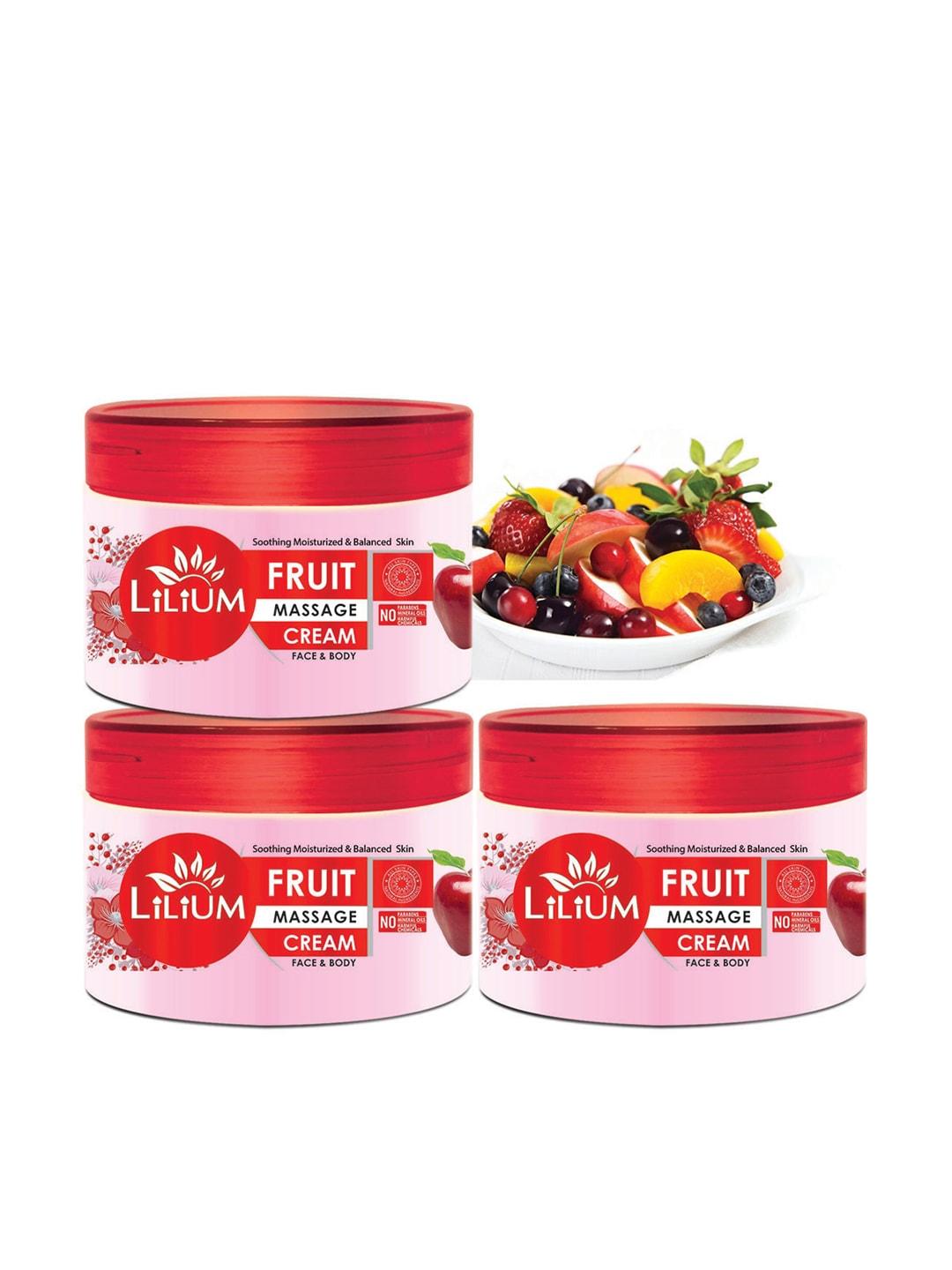 Lilium Set Of 3 Massage Cream With Fruit For Anti Wrinkle-250 Gm Each