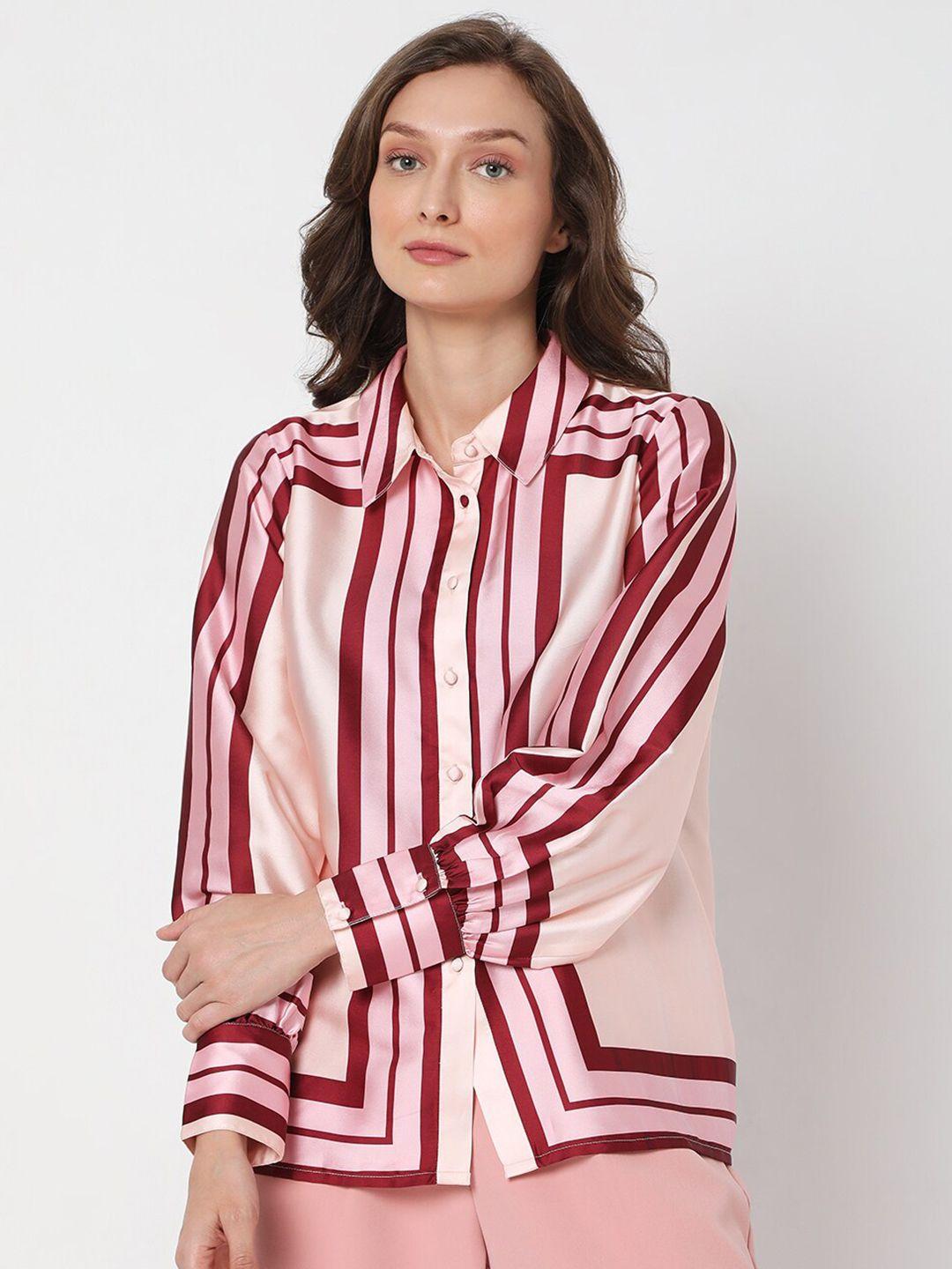 vero-moda-women-pink-striped-casual-shirt