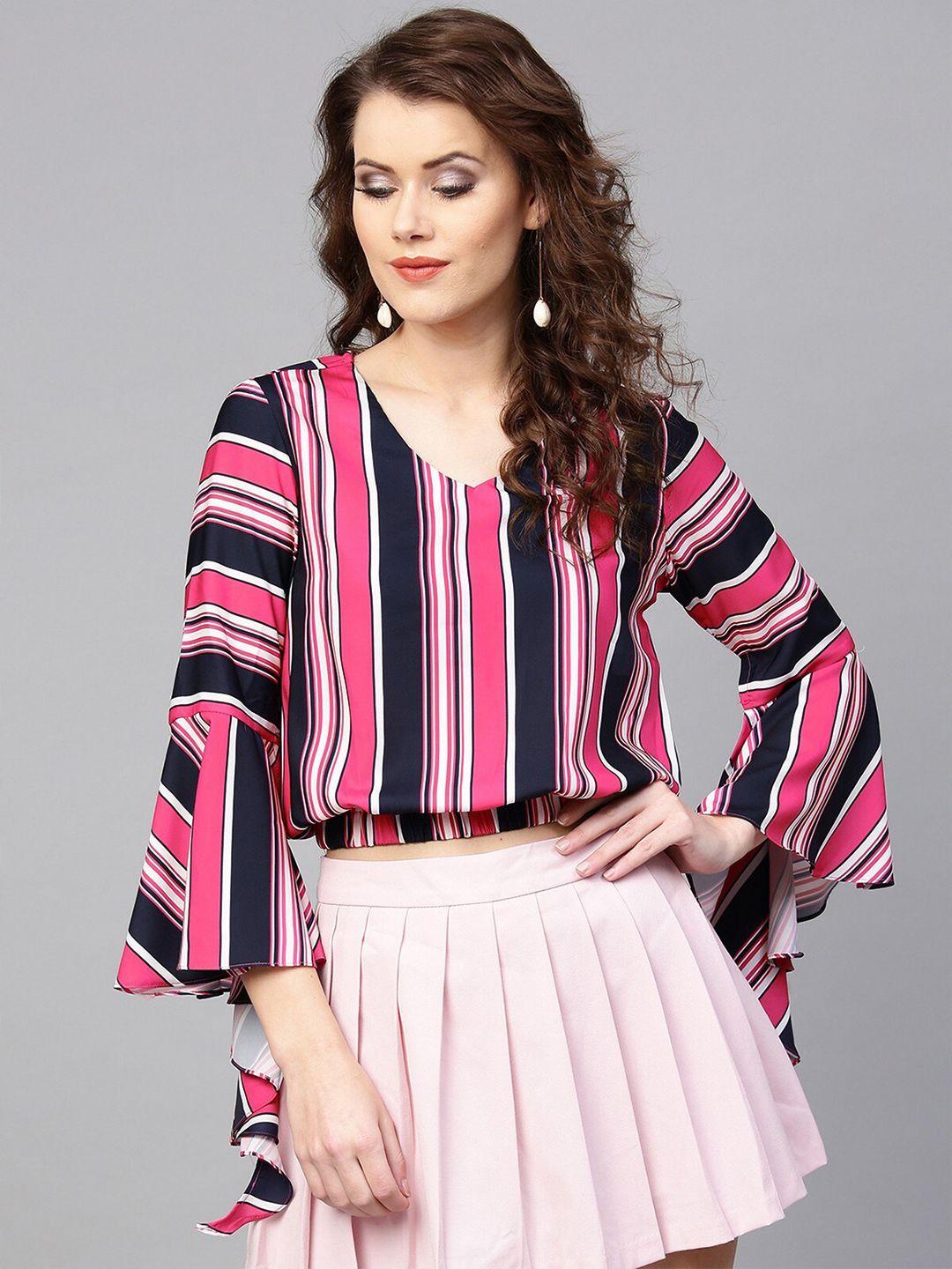 zima-leto-women-multicoloured-striped-crepe-top