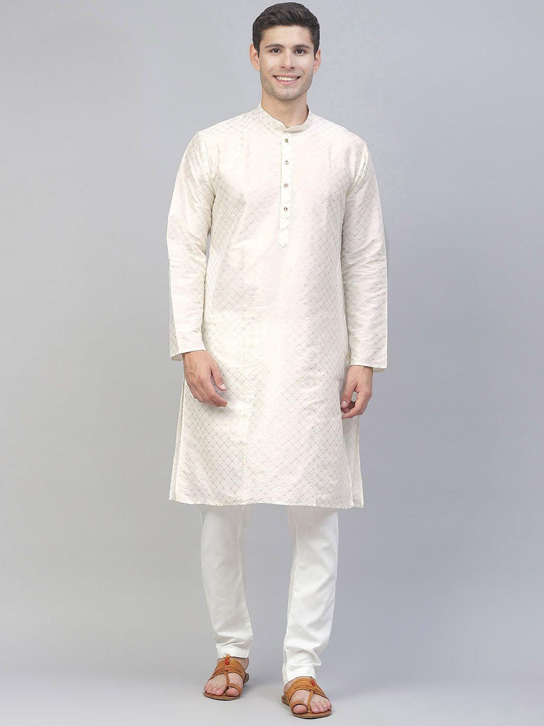 manq-men-white-printed-kurta-with-pyjamas