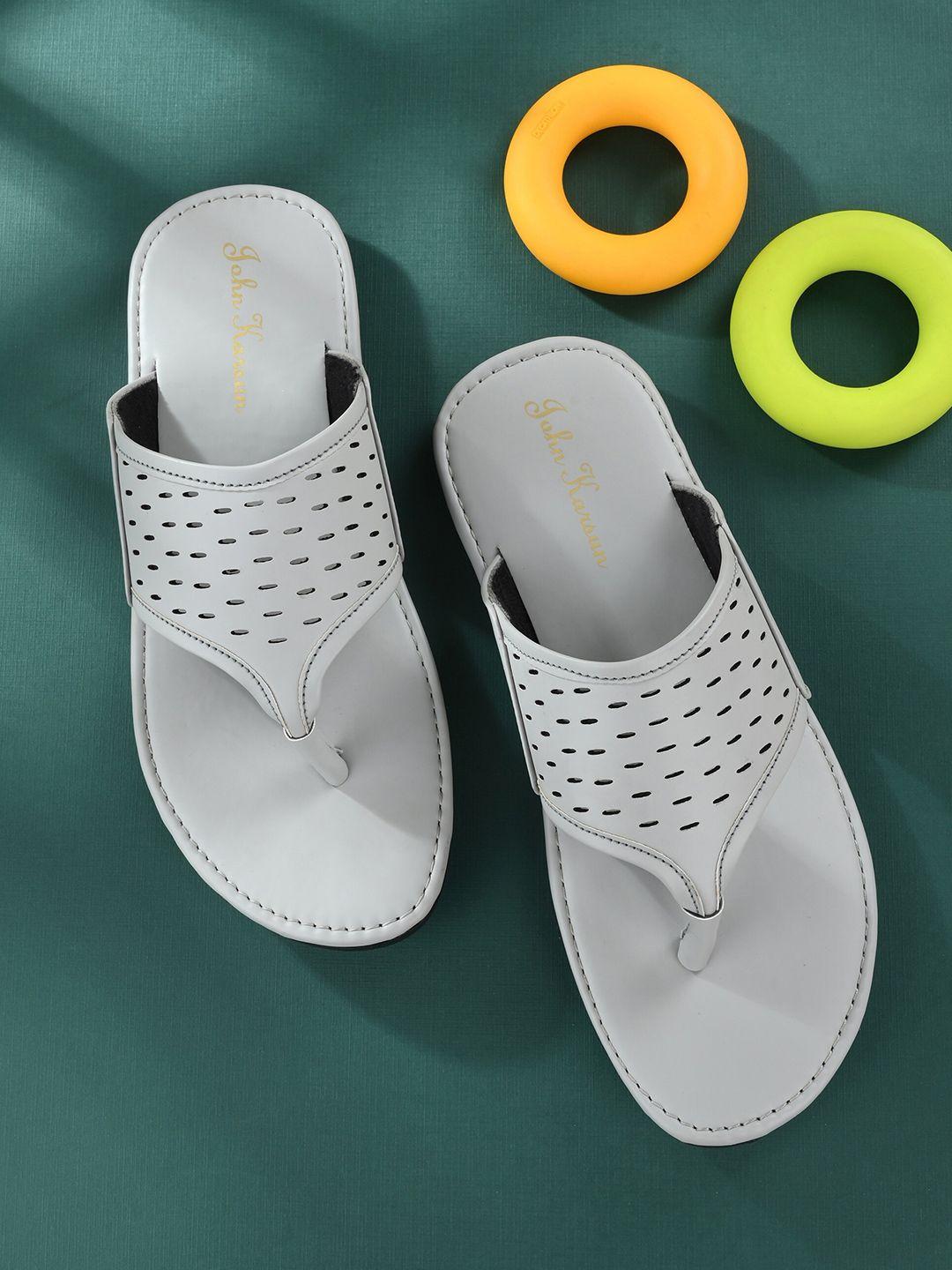 John Karsun Men Grey Comfort Sandals