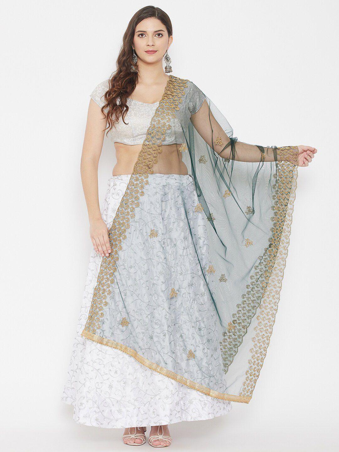 clora-creation-green-&-gold-toned-ethnic-motifs-embroidered-dupatta