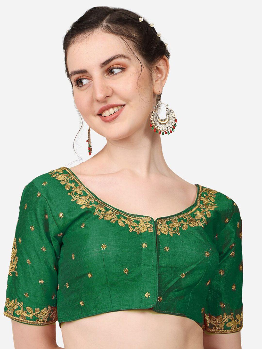 pujia-mills-green-embellished-silk-saree-blouse
