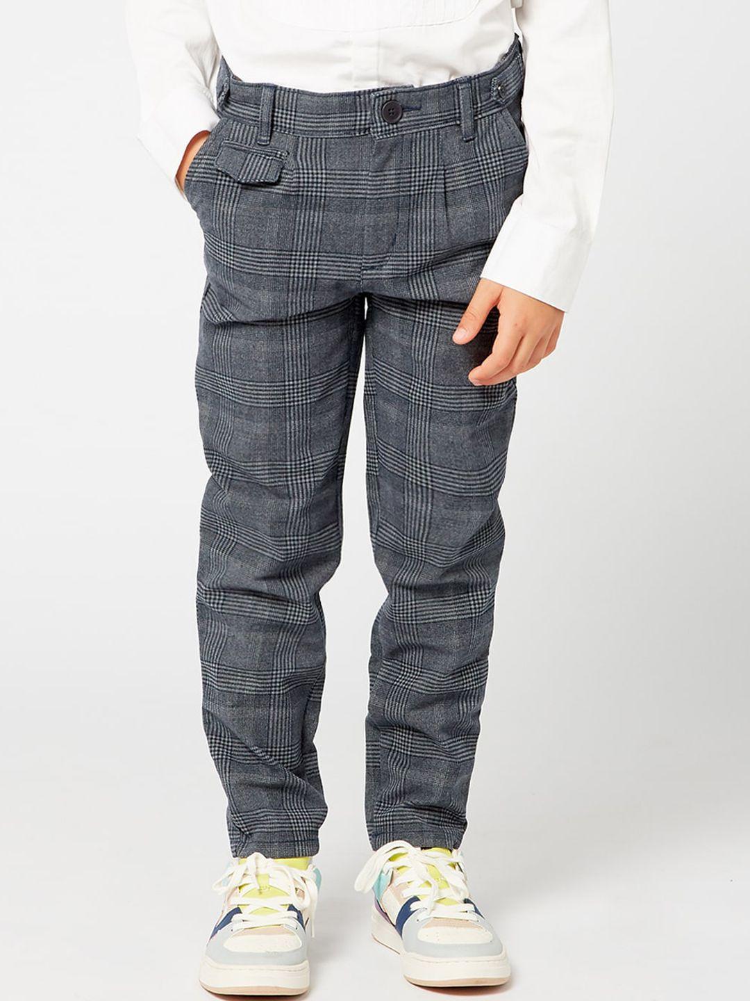 One Friday Boys Grey Checked Trousers