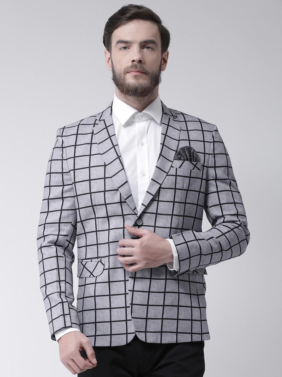 hangup-men-grey-checked-solid-single-breasted-formal-blazers