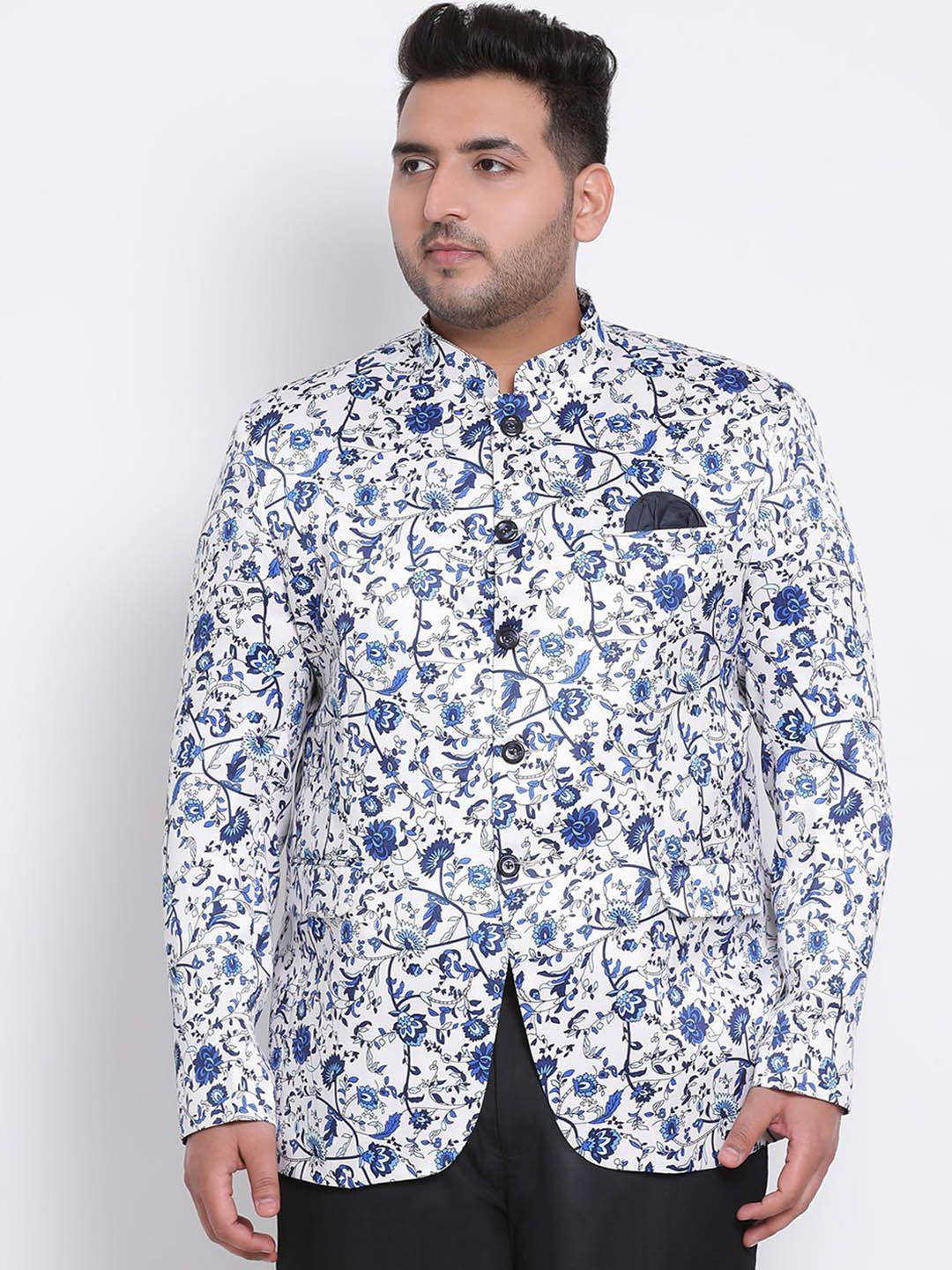 hangup-men-white-&-blue-printed-bandhgala-blazer