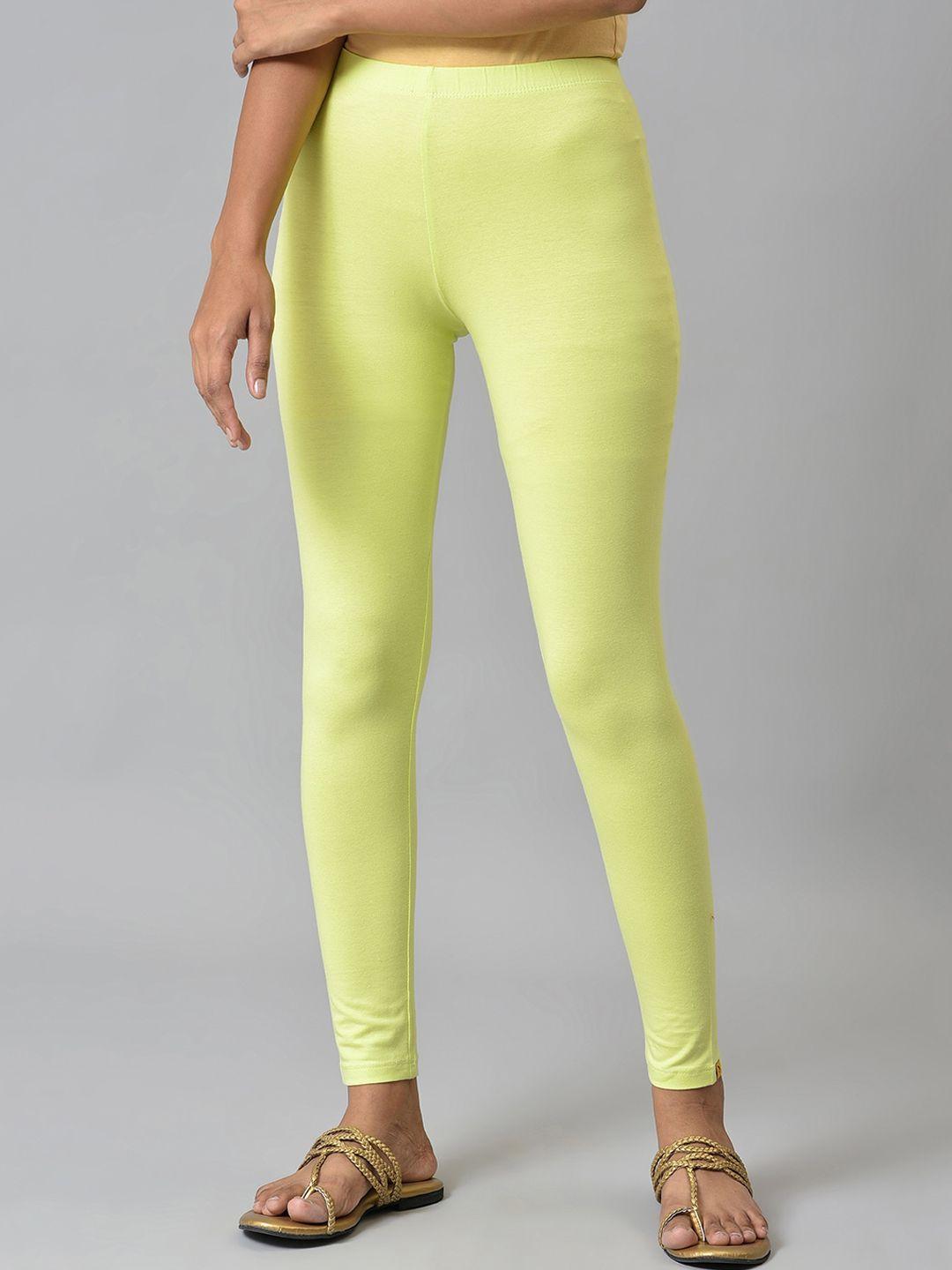 aurelia-women-yellow-solid-ankle-length-leggings