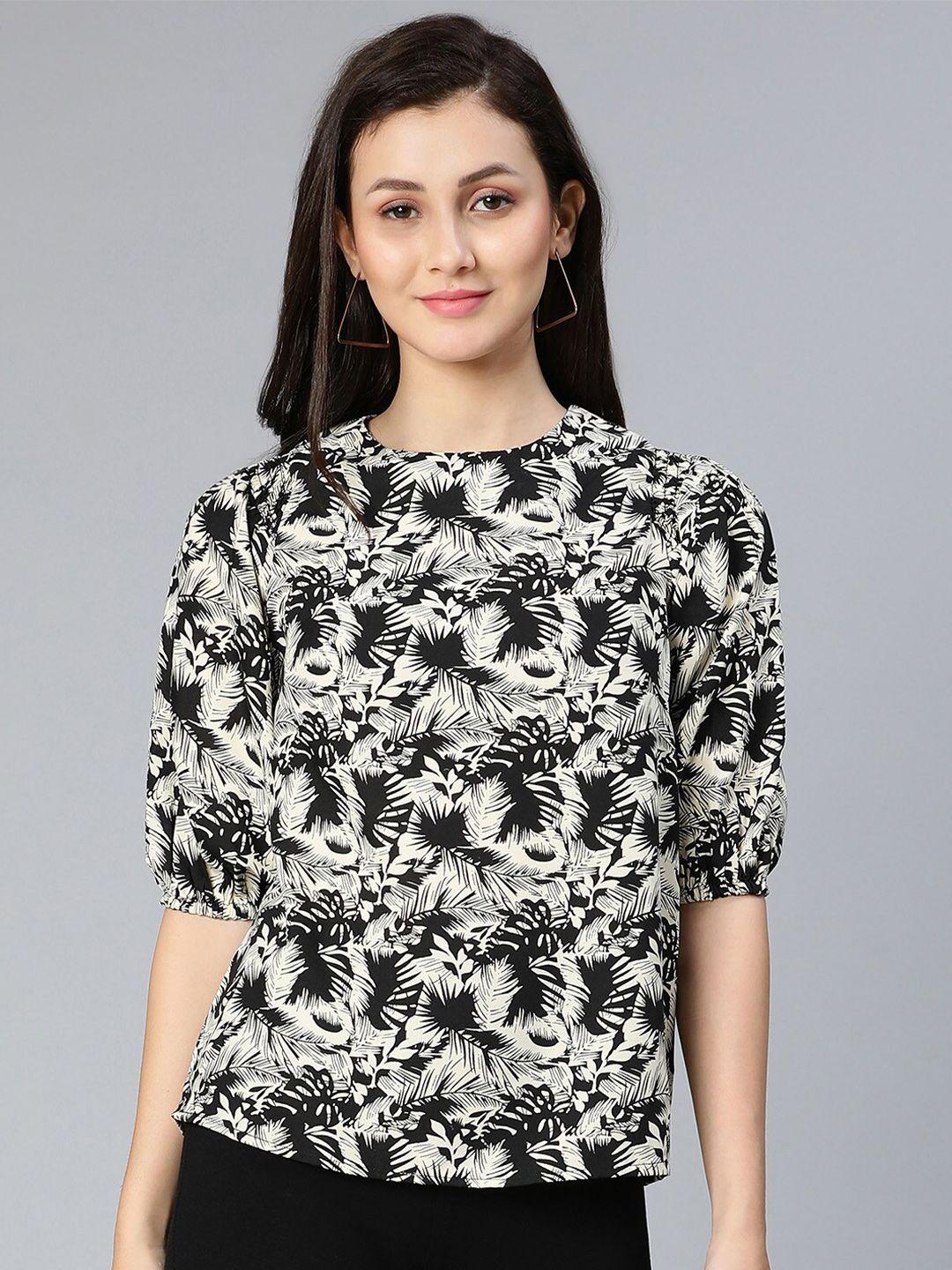 oxolloxo-black-floral-print-crepe-top